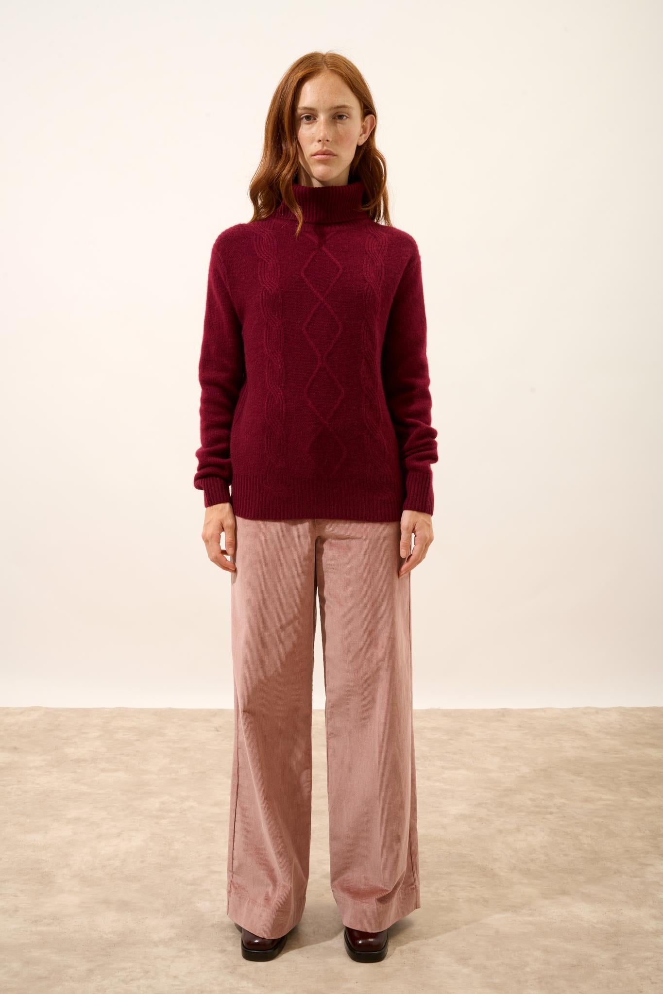 DOLMA burgundy turtleneck sweater