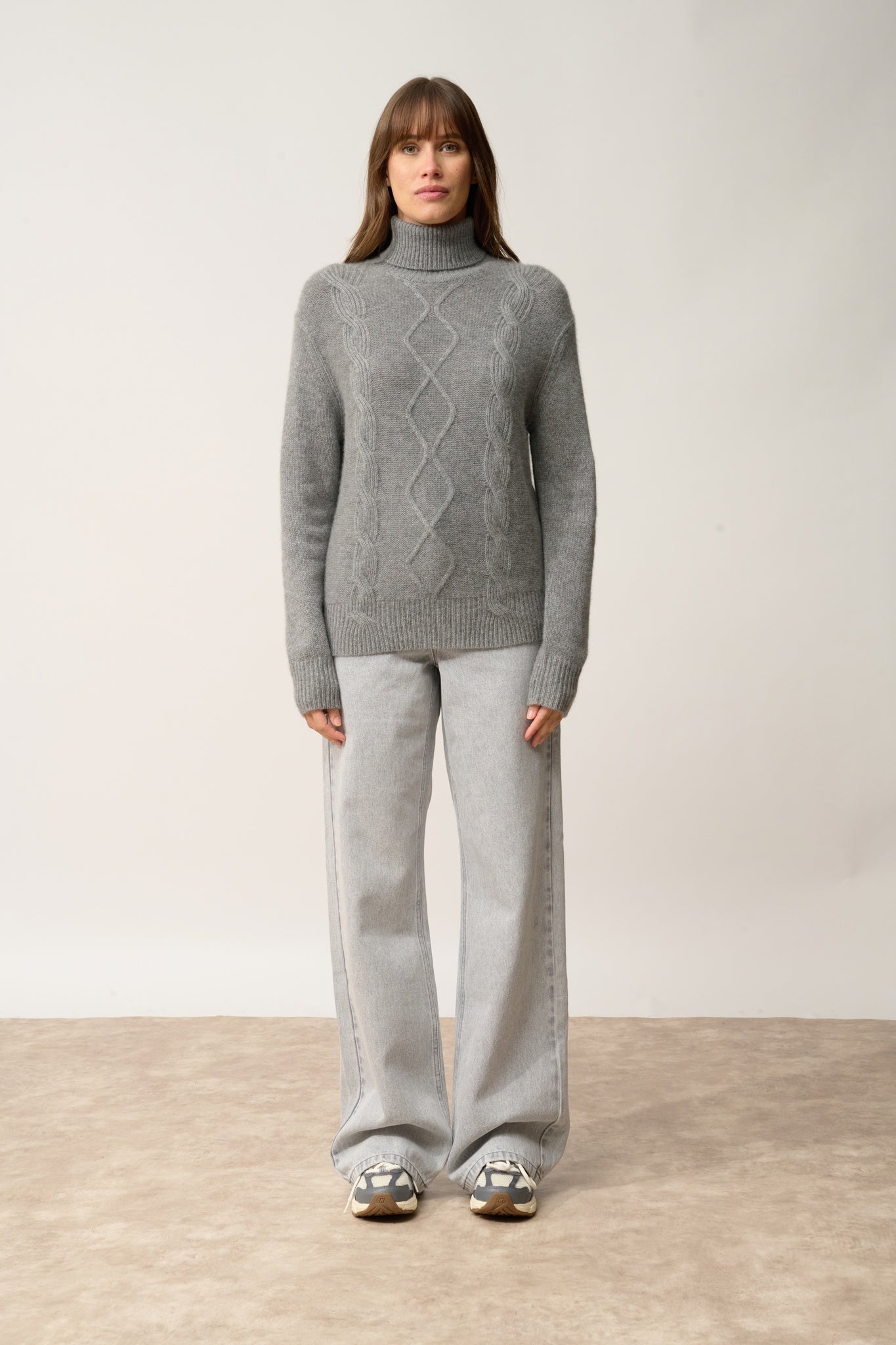 DOLMA heathered flannel turtleneck sweater