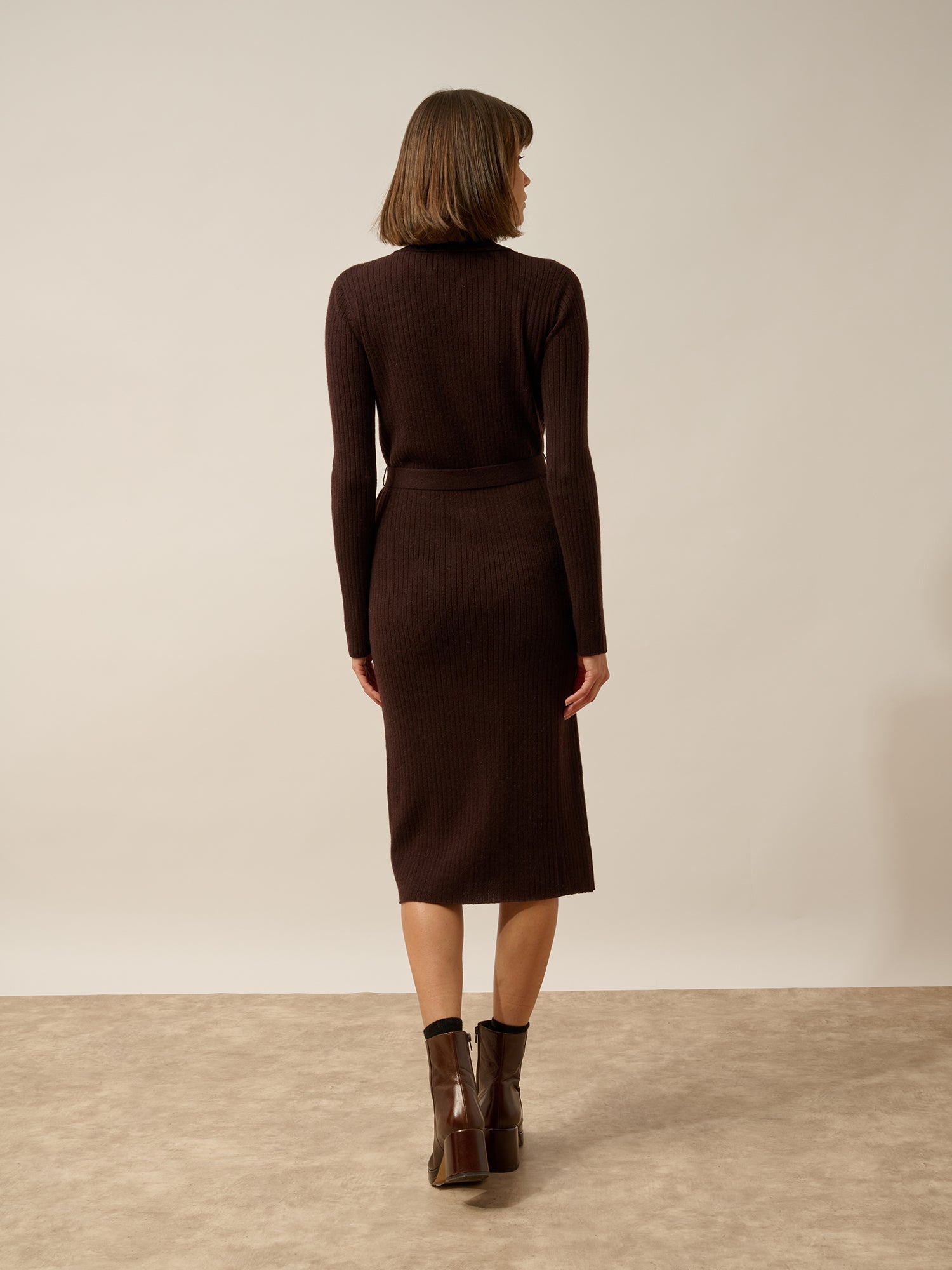 DORY robe col polo choco