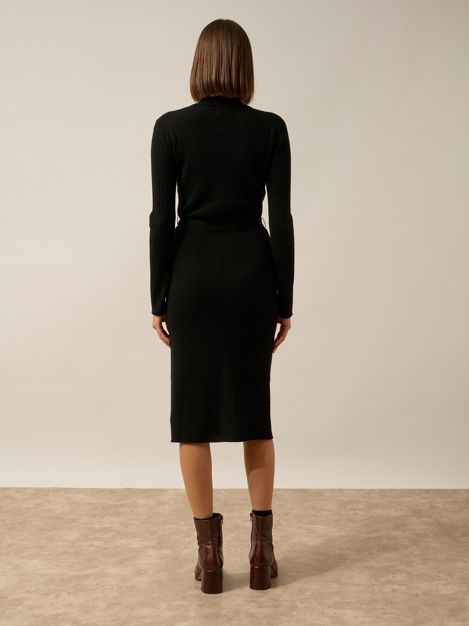 dory robe col polo noir