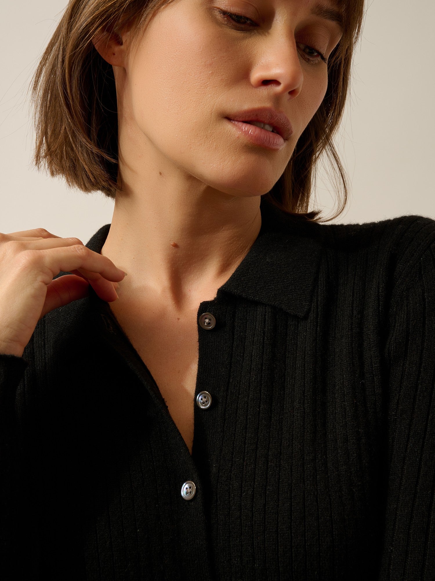 dory robe col polo noir