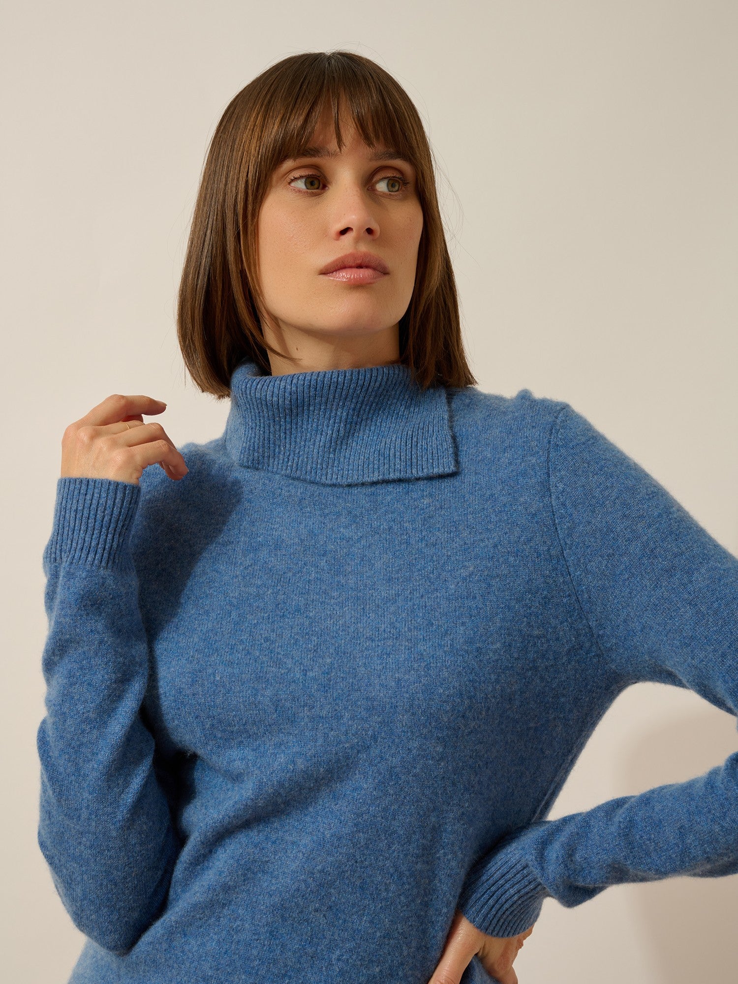 dundee denim blue turtleneck sweater