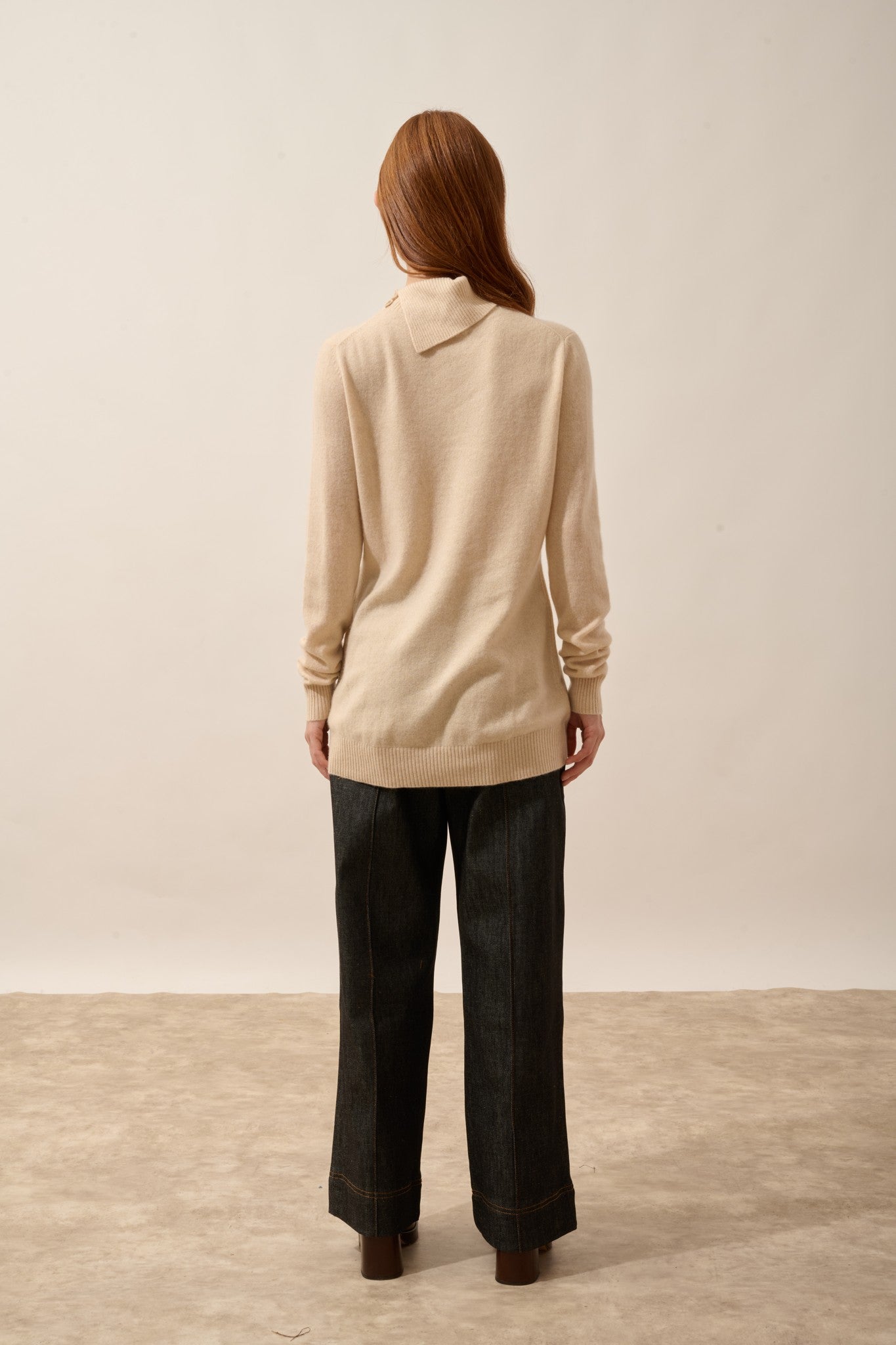 dundee pull col roulé sable