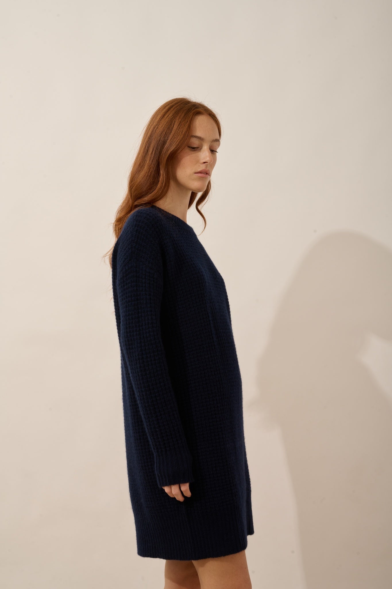 ELENA robe col rond 6 fils navy