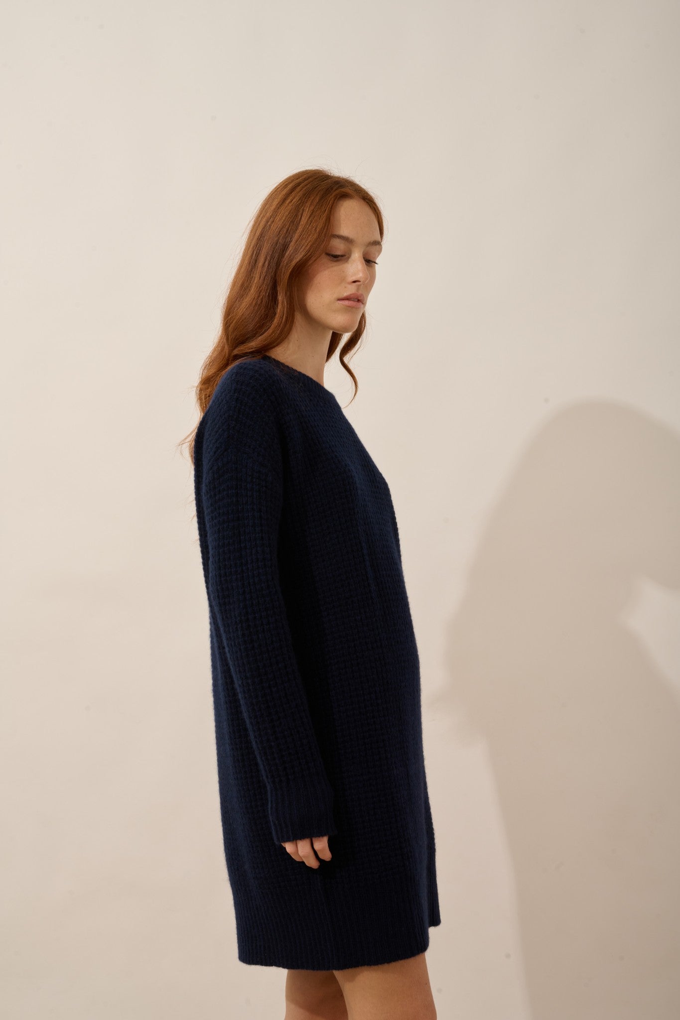 elena robe col rond 6 fils navy