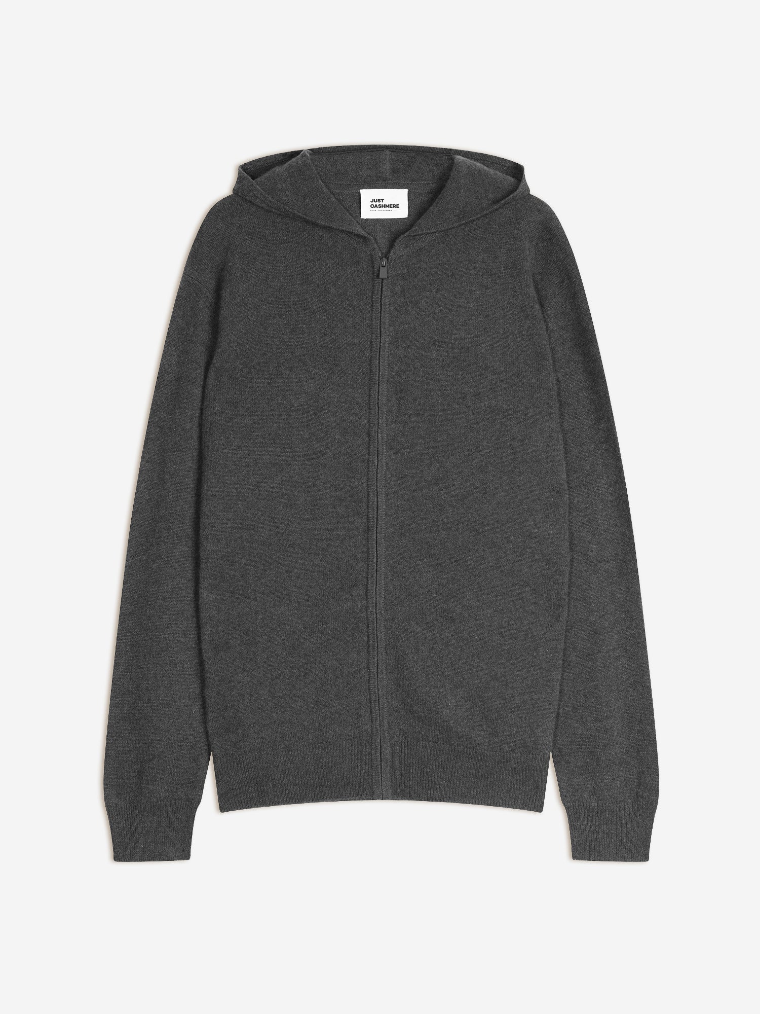 ELLIOT gilet col zippé capuche anthracite chiné