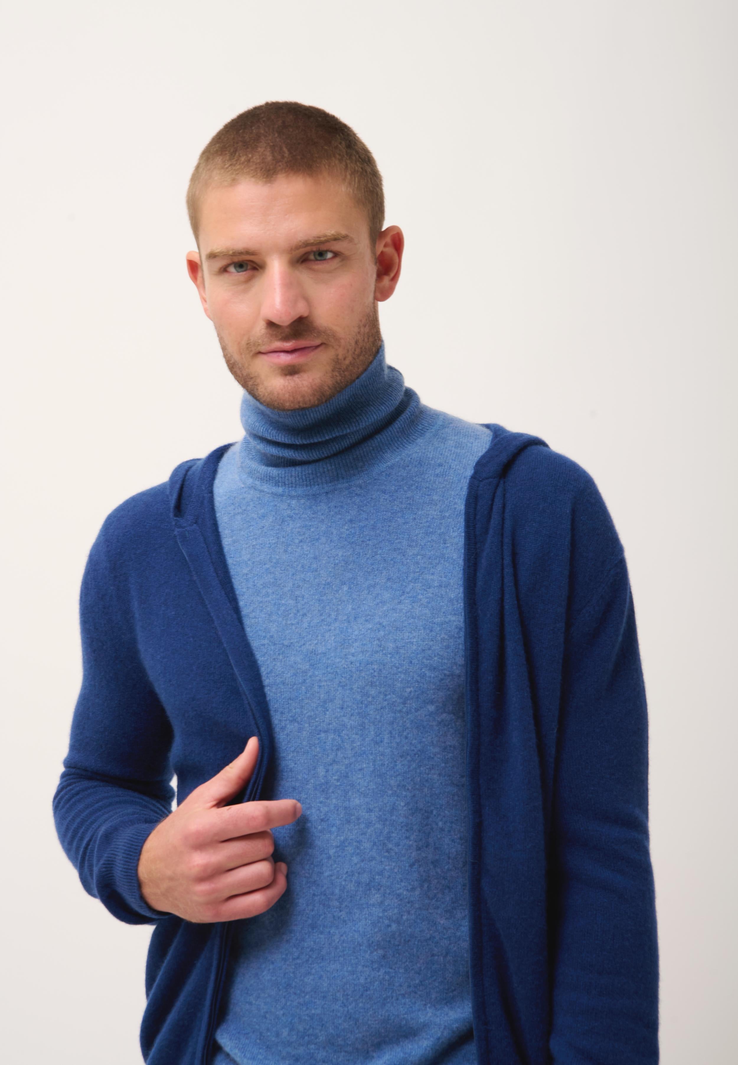 ELLIOT gilet col zippé capuche minuit