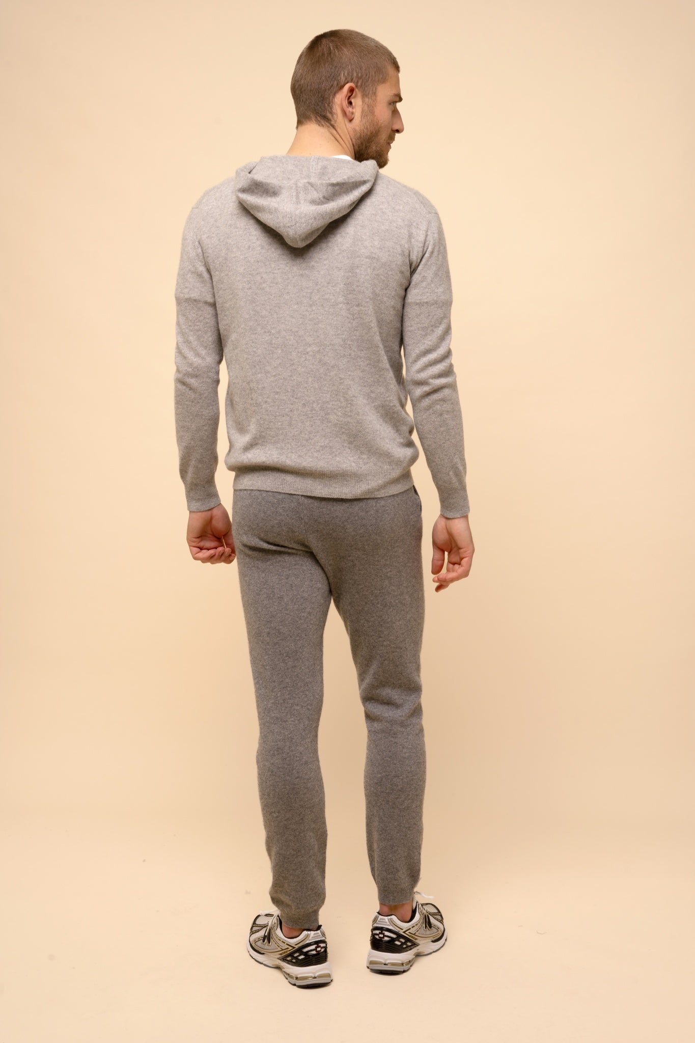 ELLIOT gilet col zippé capuche nuage chiné