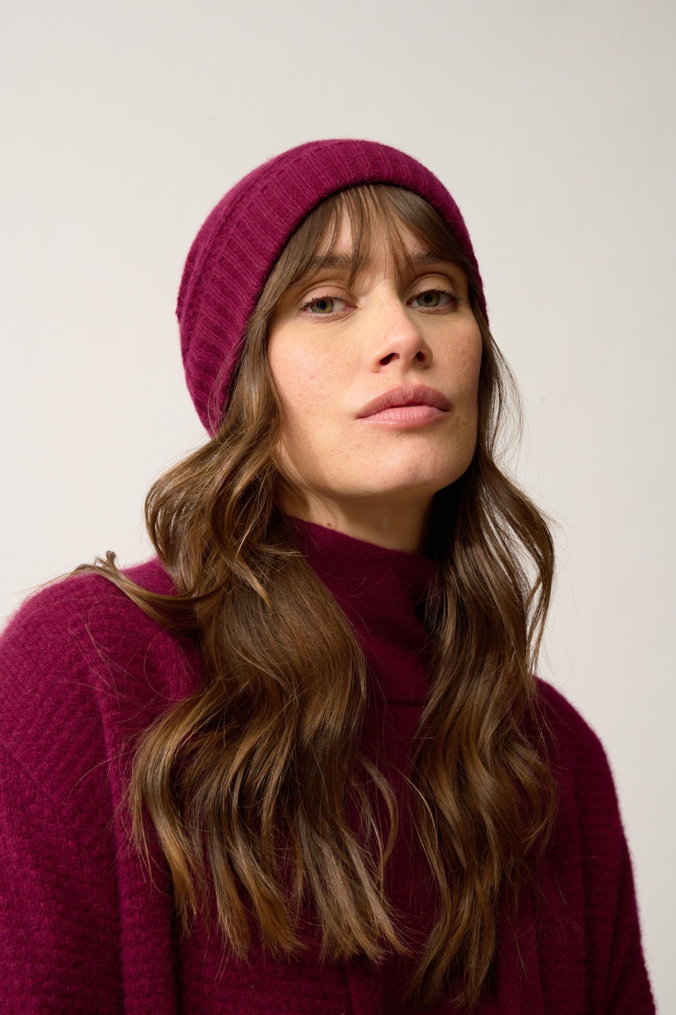 ember bonnet 4 fils bordeaux 100% cachemire