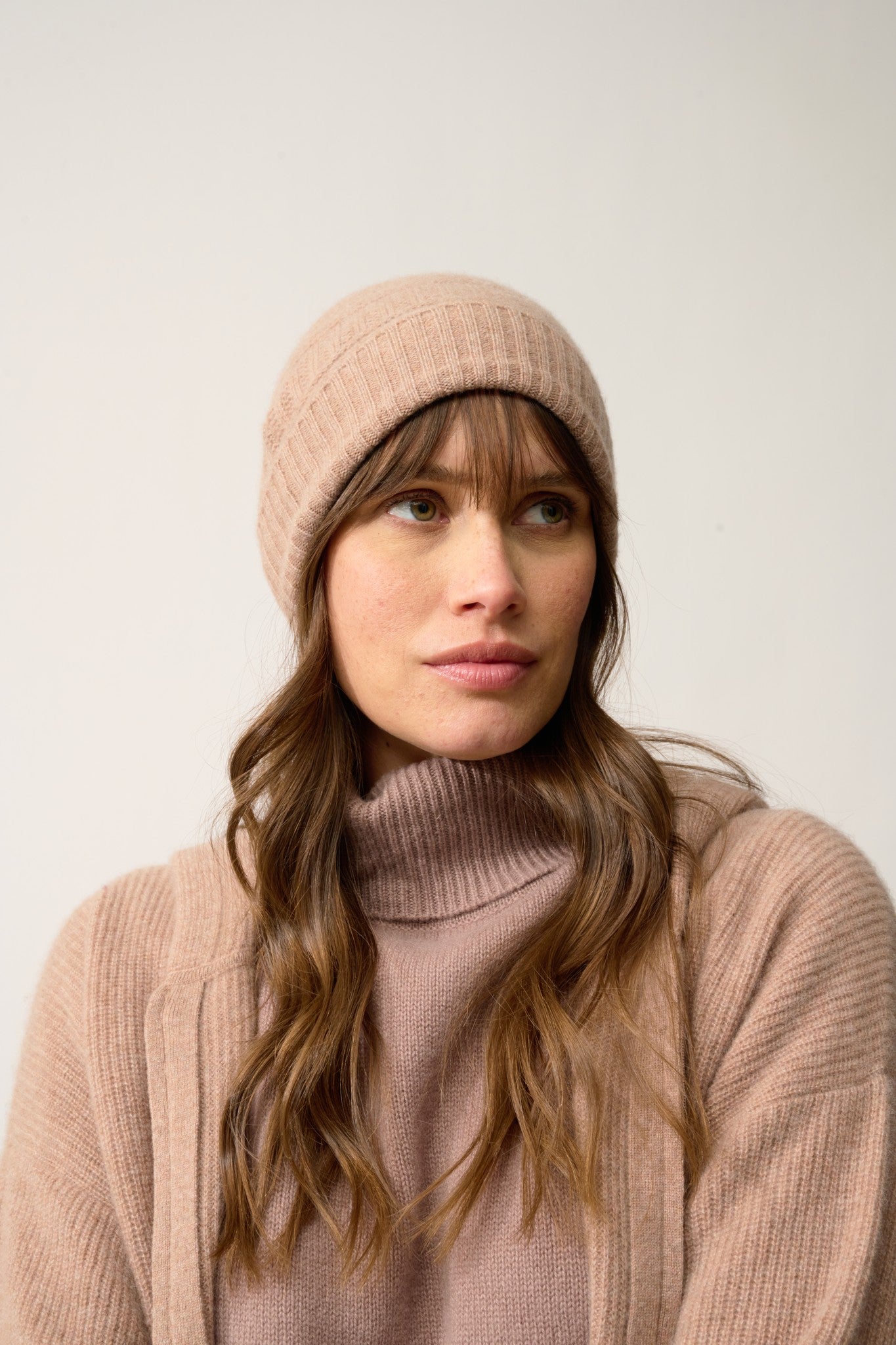 ember bonnet 4 fils camel chiné 100% cachemire