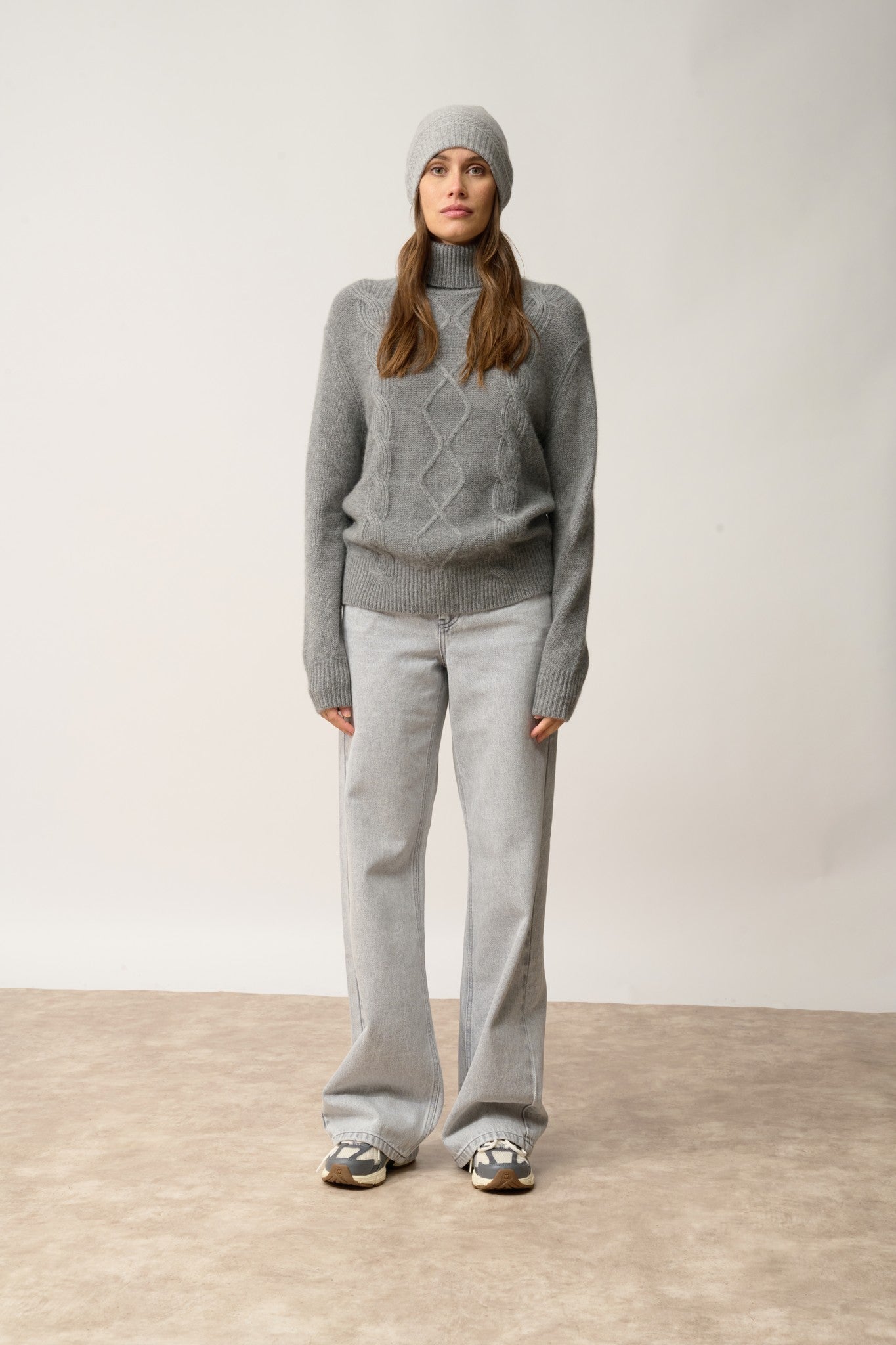 ember bonnet 4 fils nuage chiné 100% cachemire