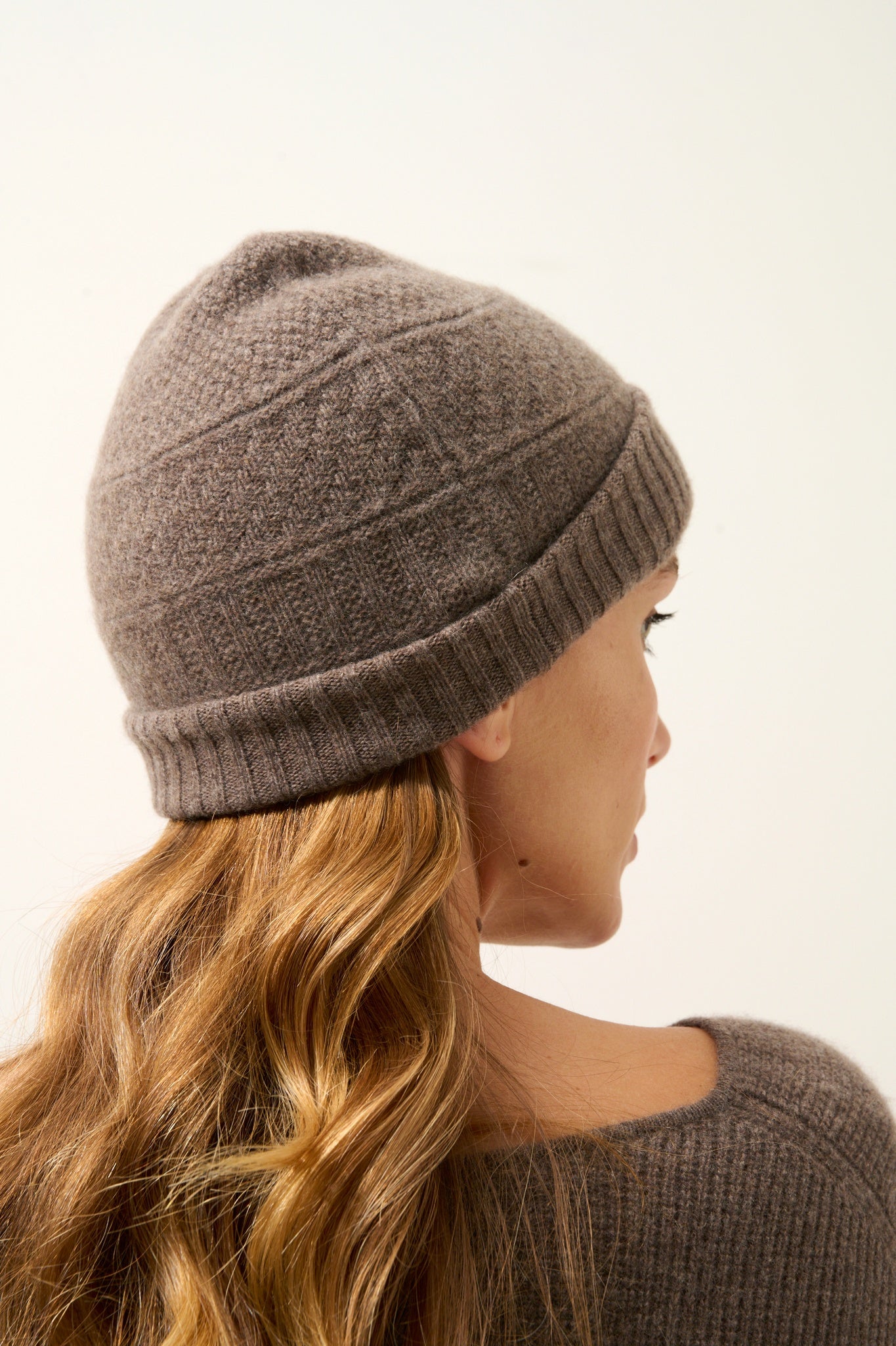 EMBER bonnet 4 fils taupe chiné