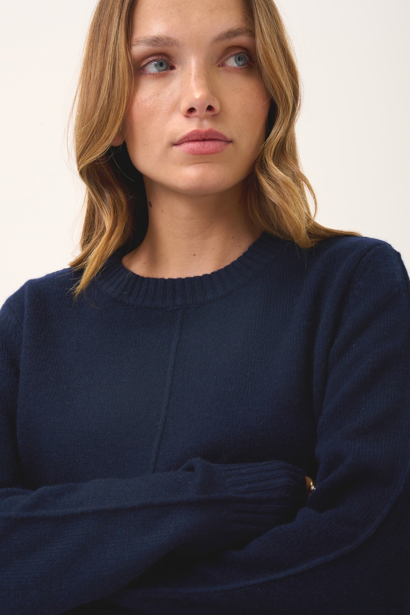 EMMA pull col rond navy