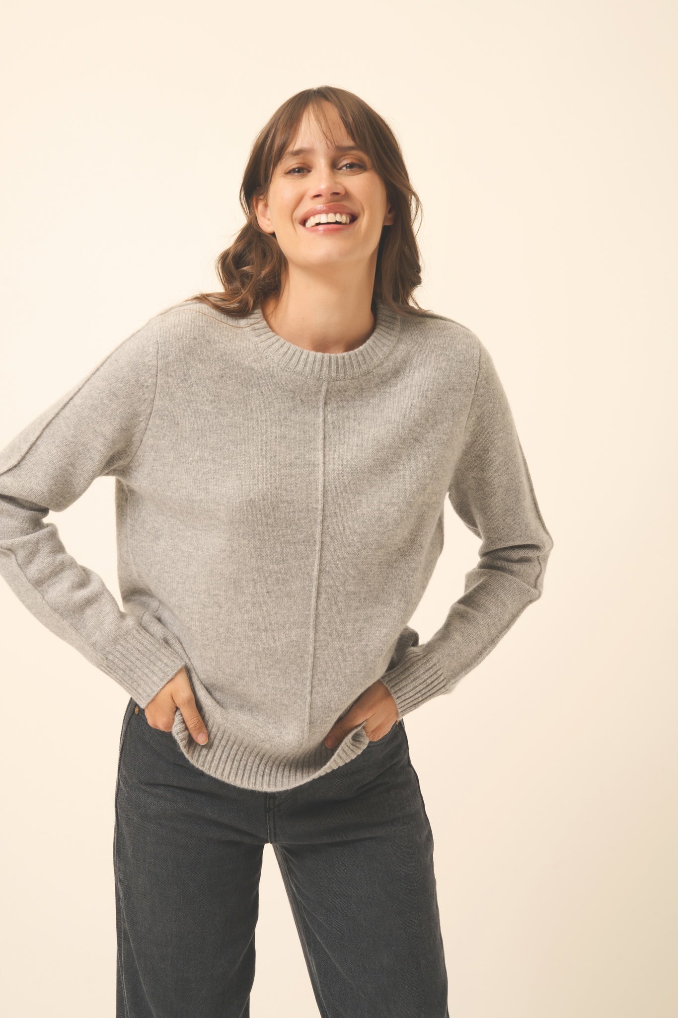 EMMA pull col rond nuage chiné