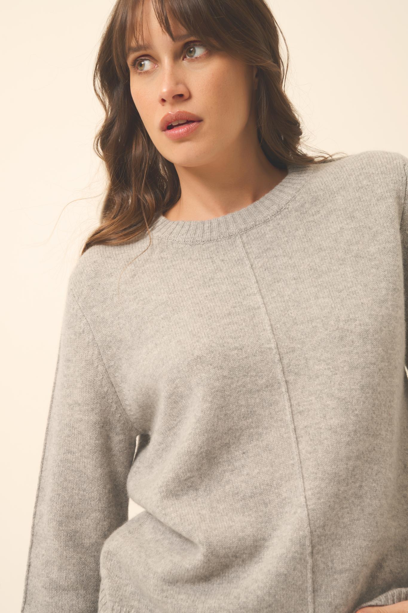 EMMA pull col rond nuage chiné