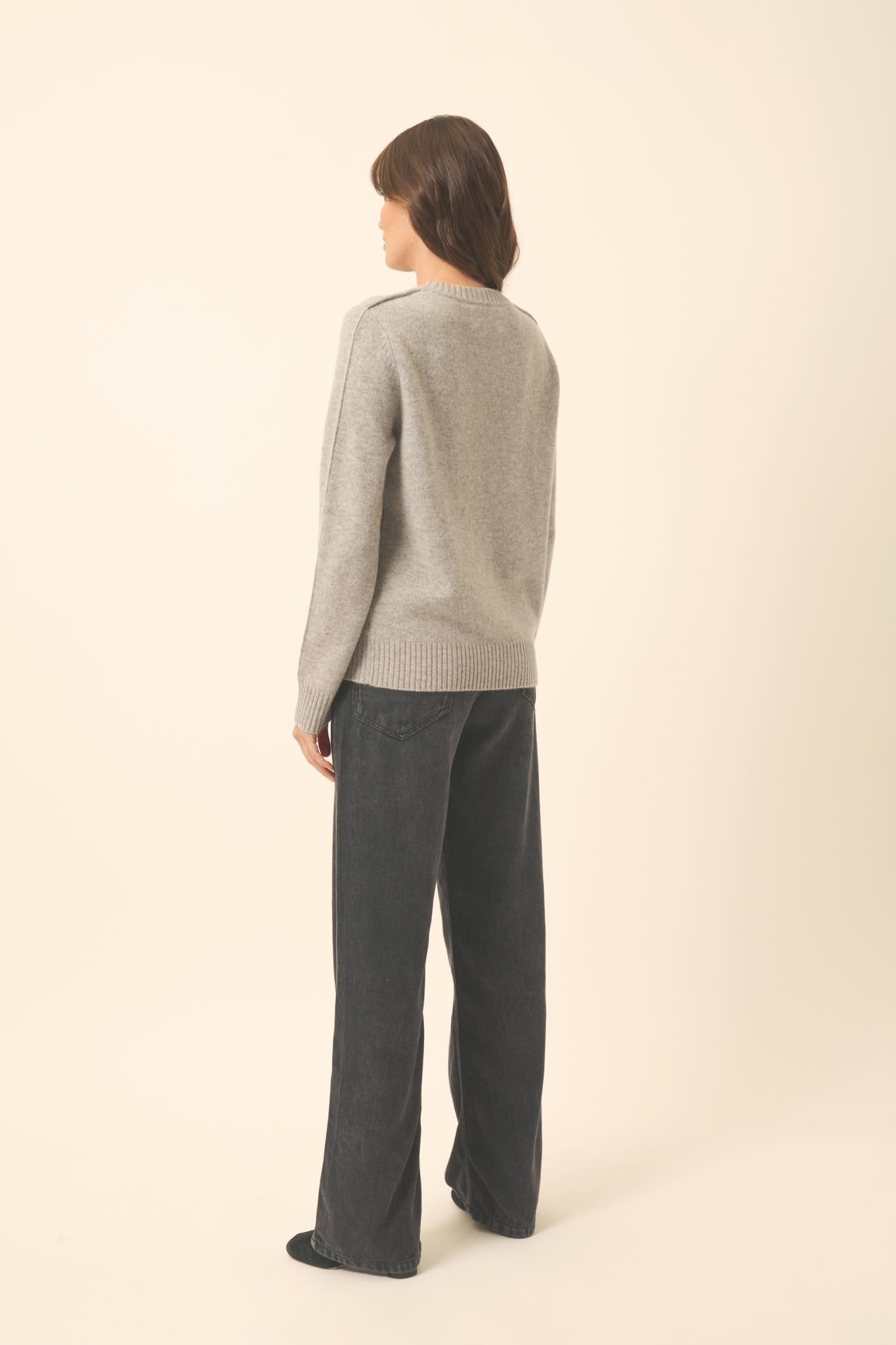 EMMA pull col rond nuage chiné