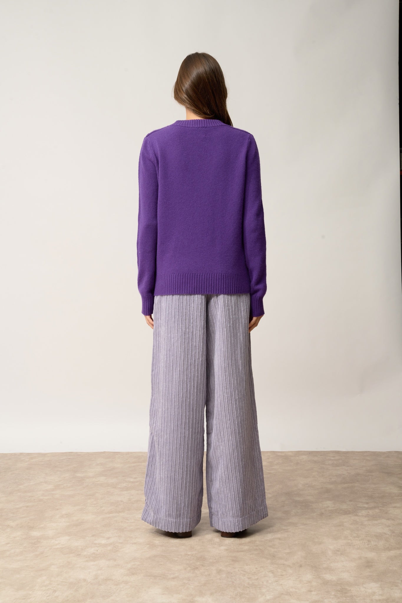 EMMA pull col rond violette