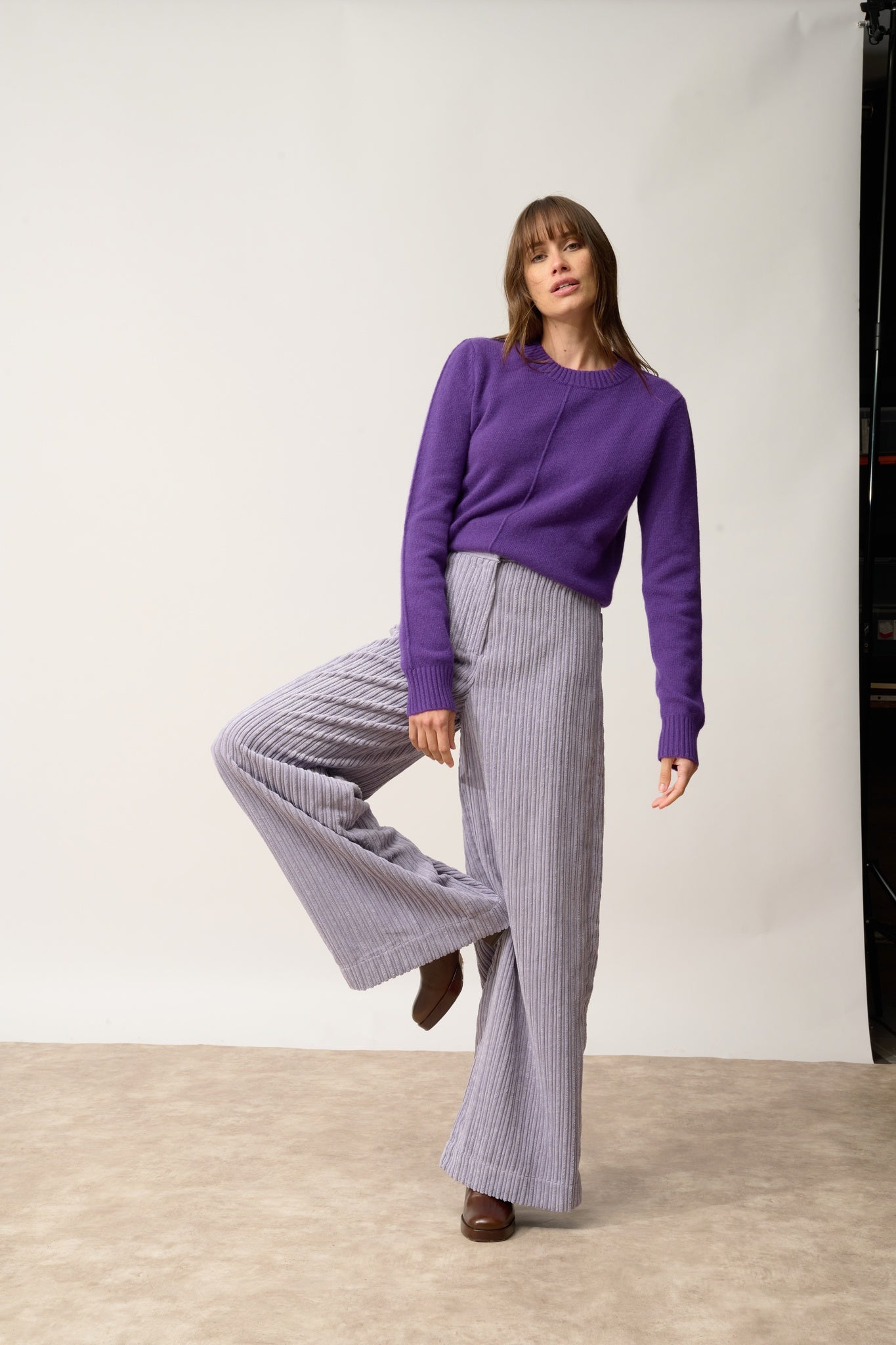 EMMA pull col rond violette