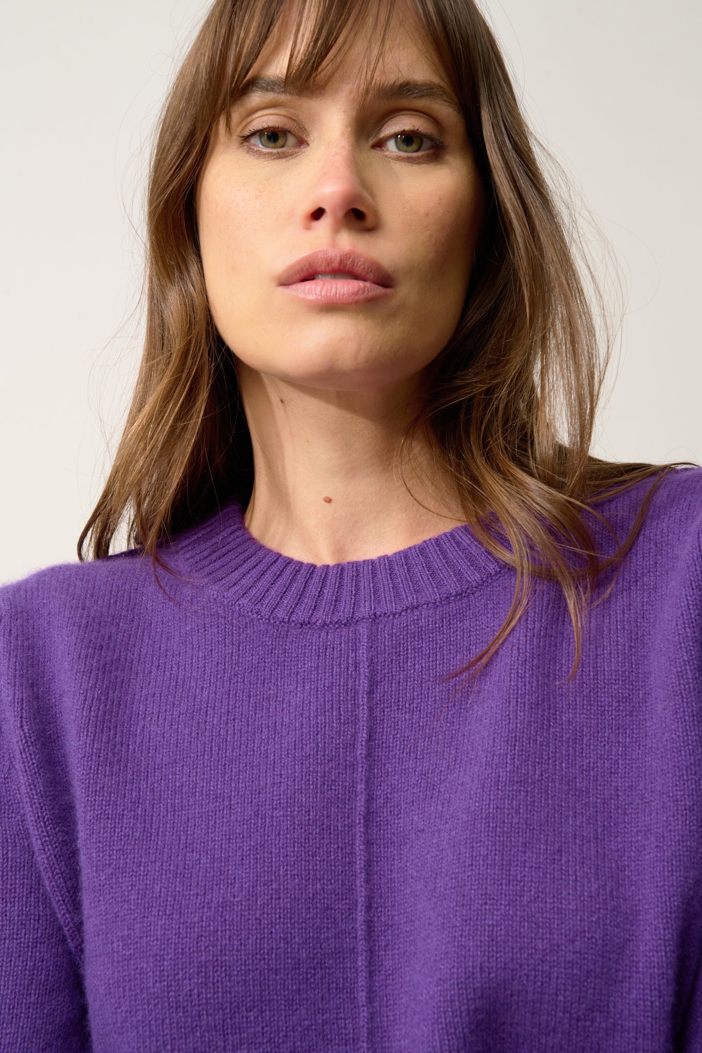 EMMA pull col rond violette