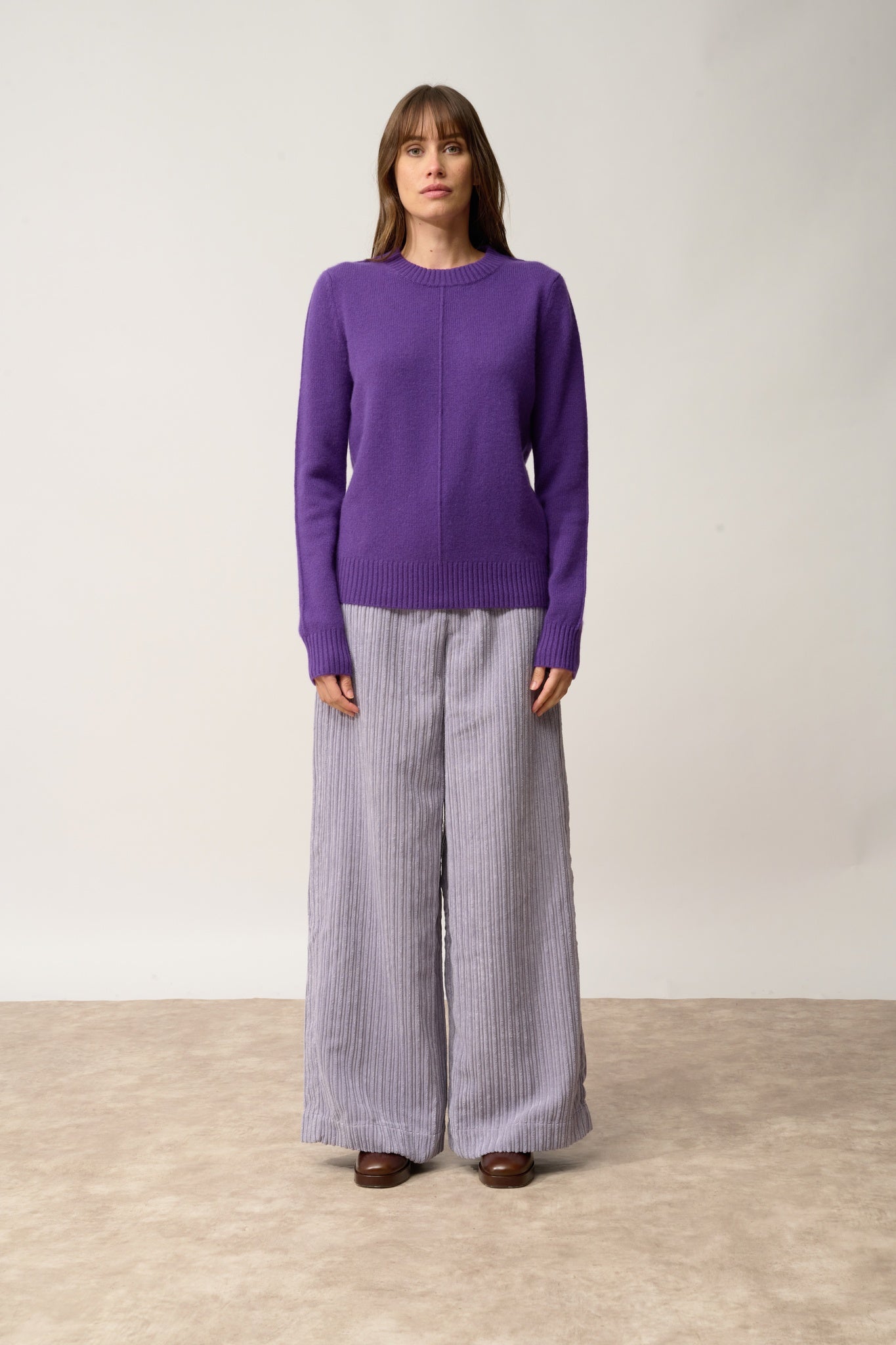 EMMA pull col rond violette