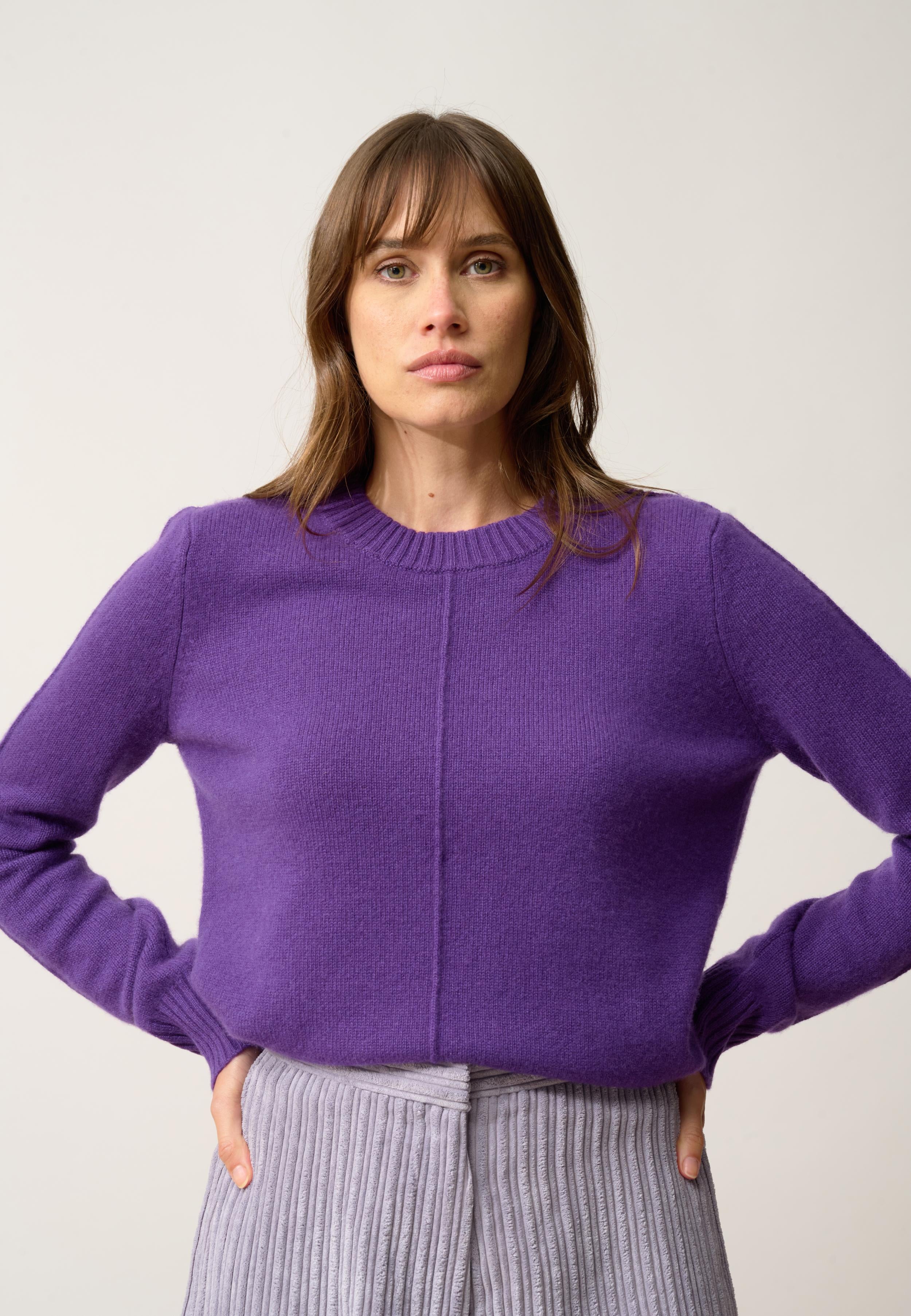 EMMA pull col rond violette