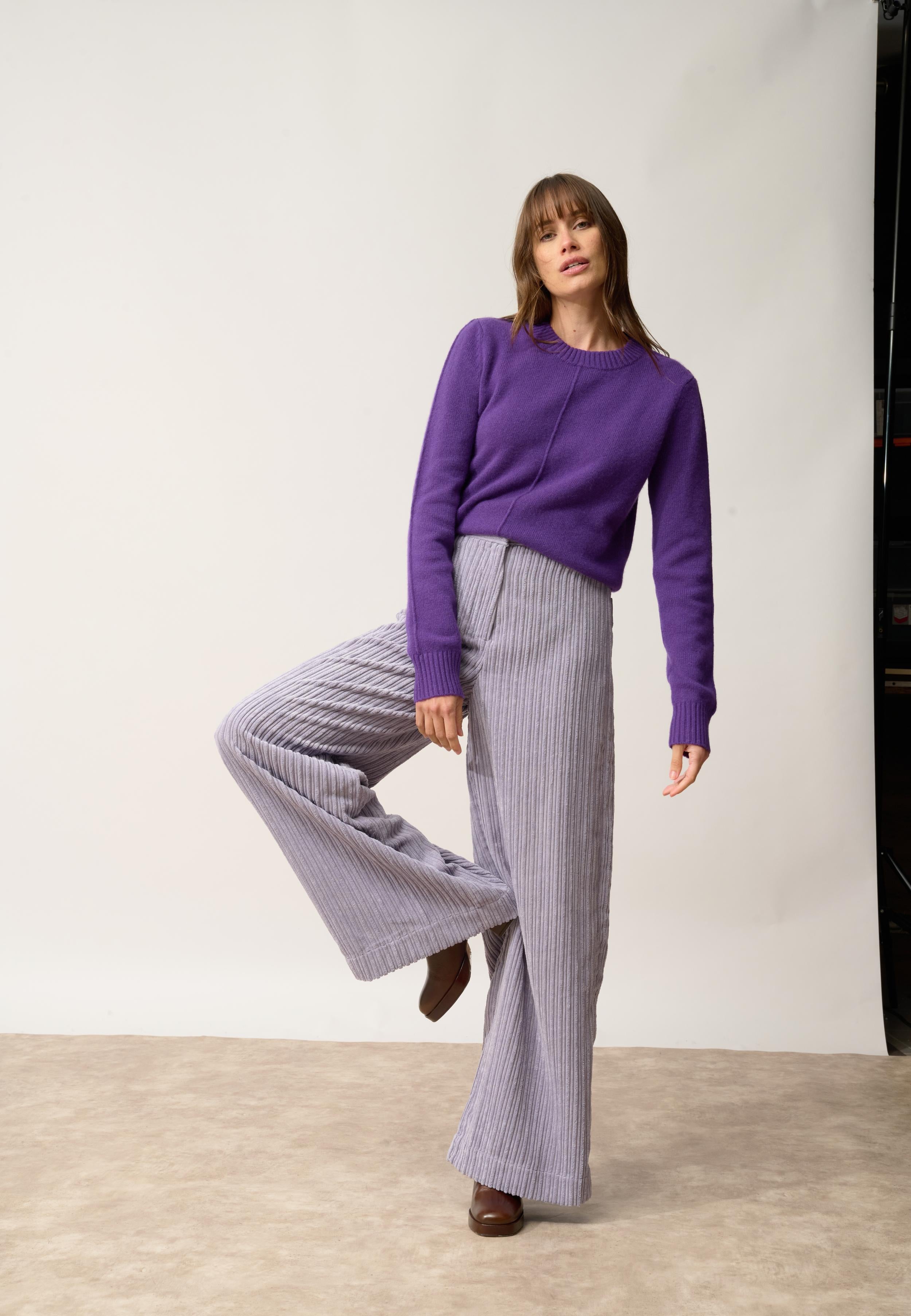 EMMA pull col rond violette