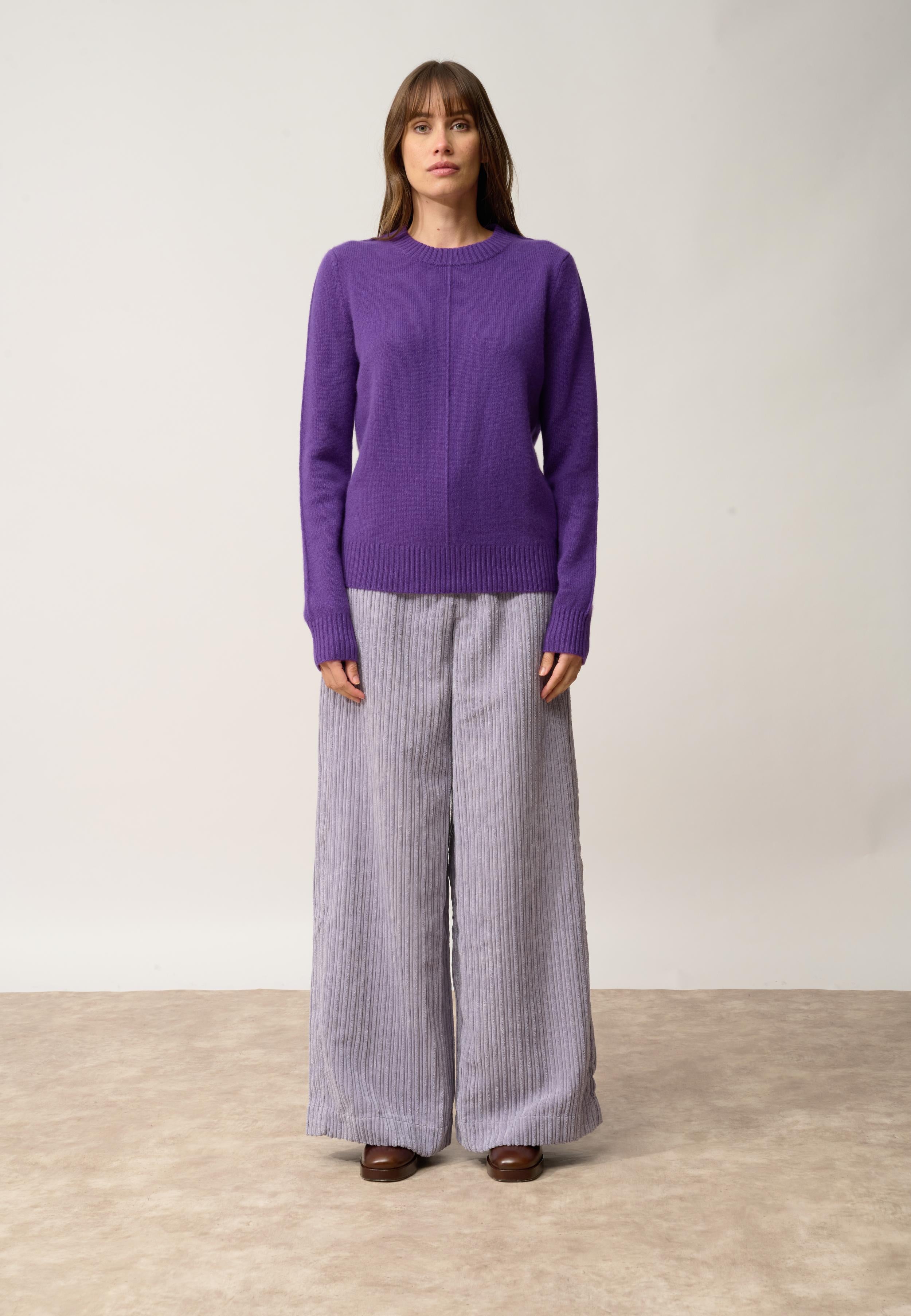 EMMA pull col rond violette