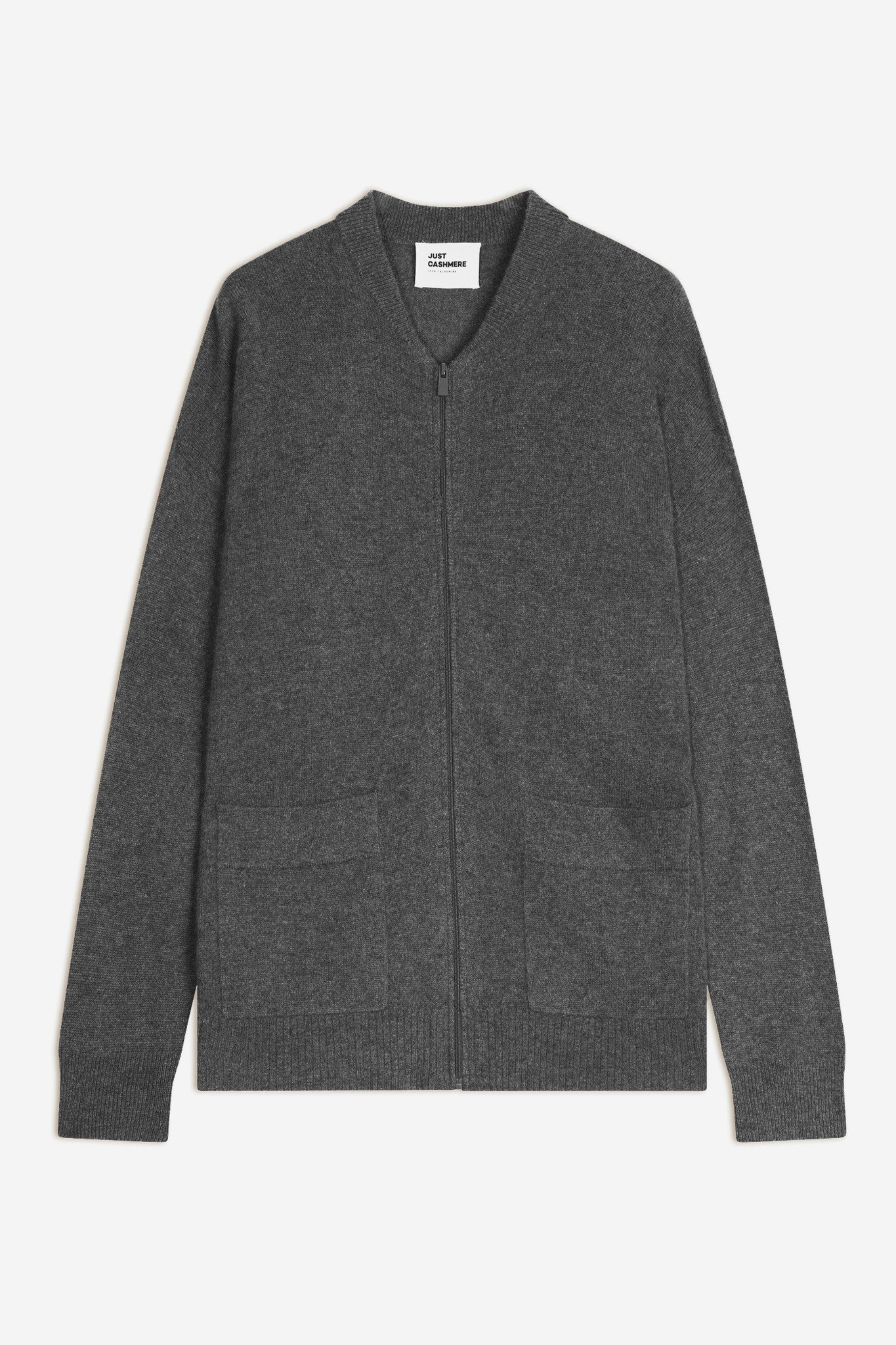 ervie gilet zippé col mao anthracite chiné