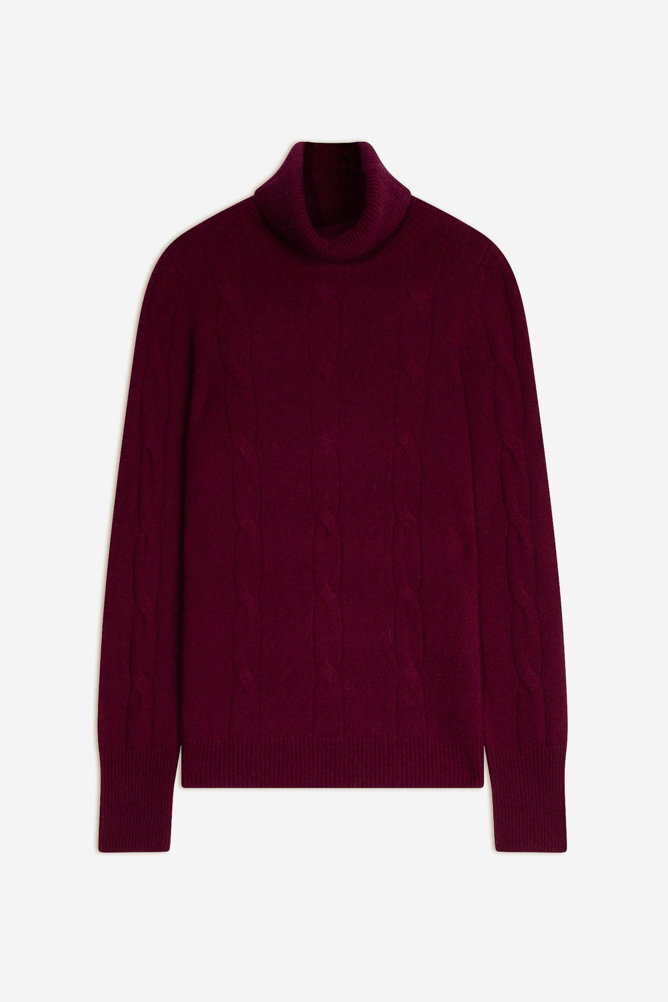 estelle pull col roulé bordeaux