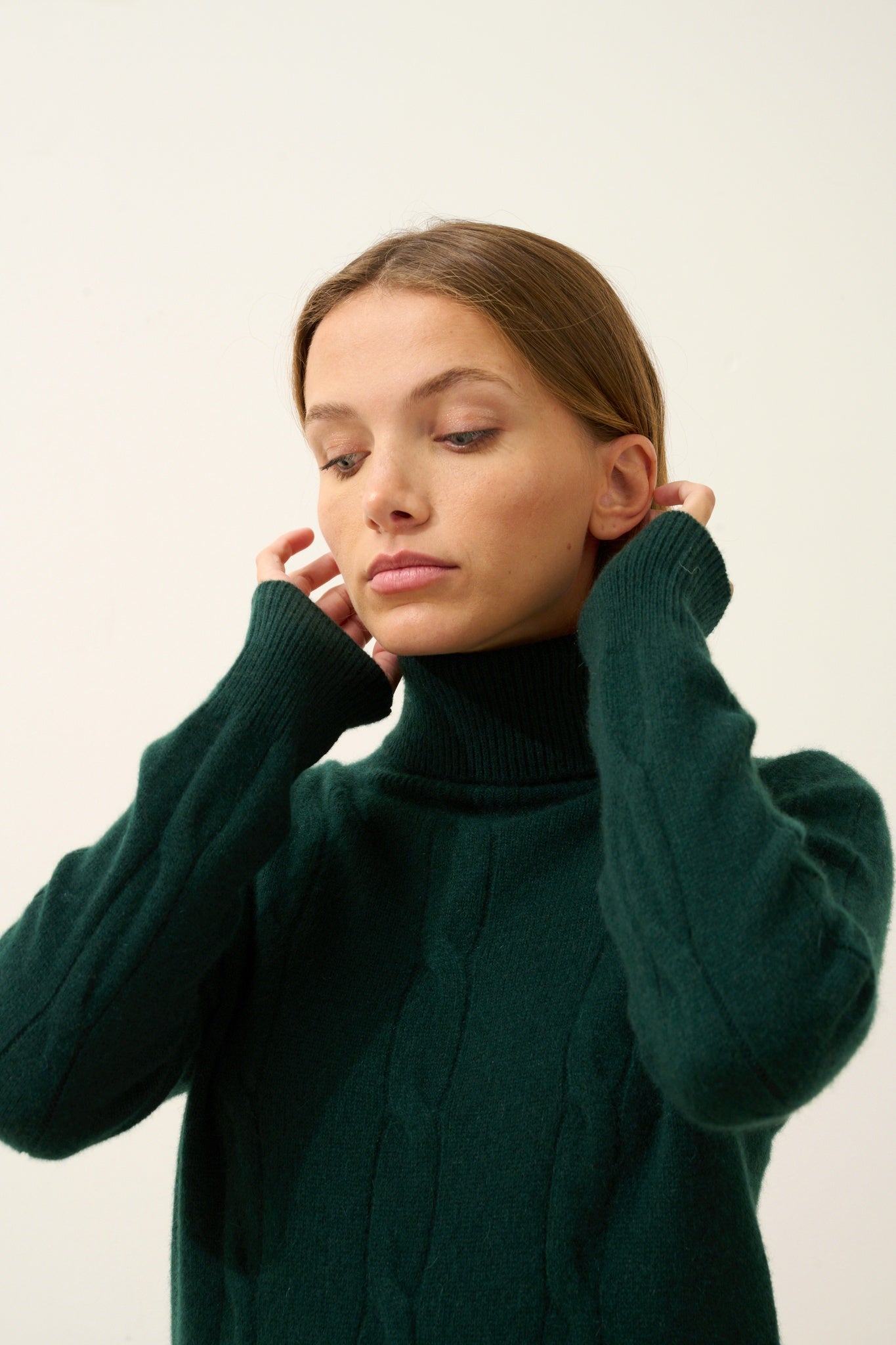 ESTELLE pull col roulé cyprès