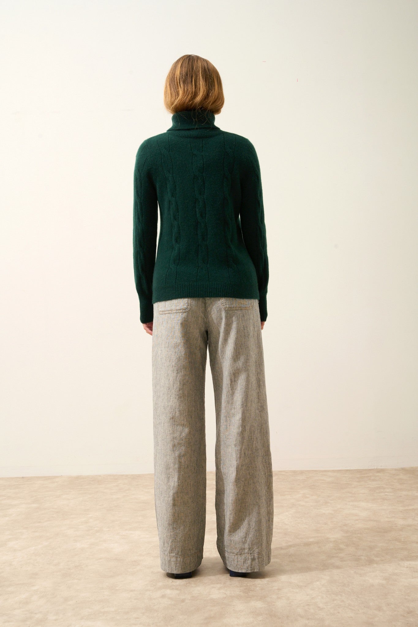 estelle pull col roulé cyprès 100% cachemire