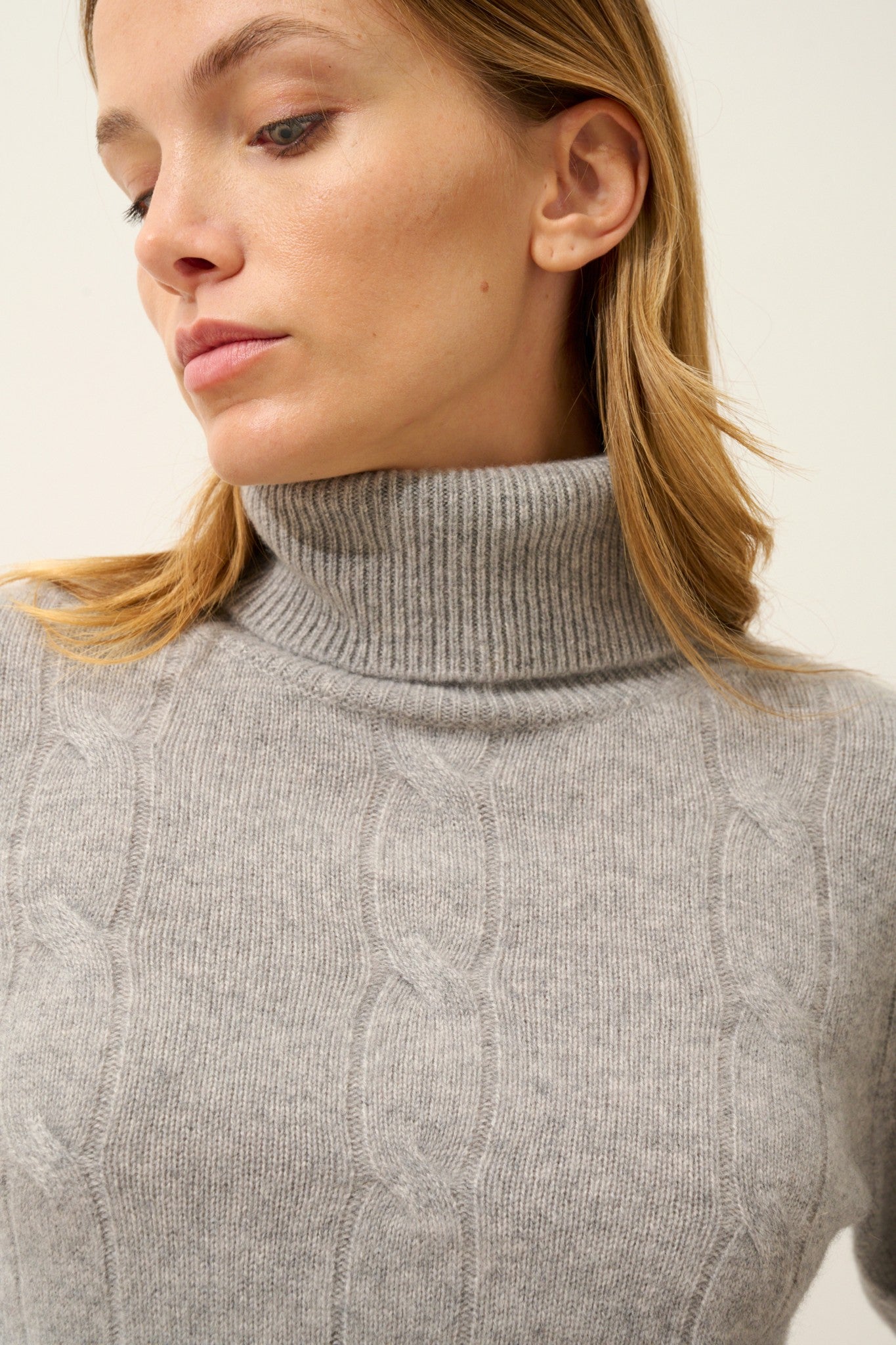 estelle pull col roulé nuage chiné 100% cachemire