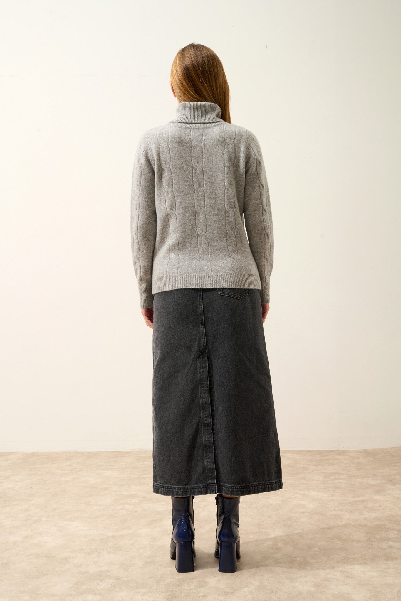 estelle pull col roulé nuage chiné 100% cachemire