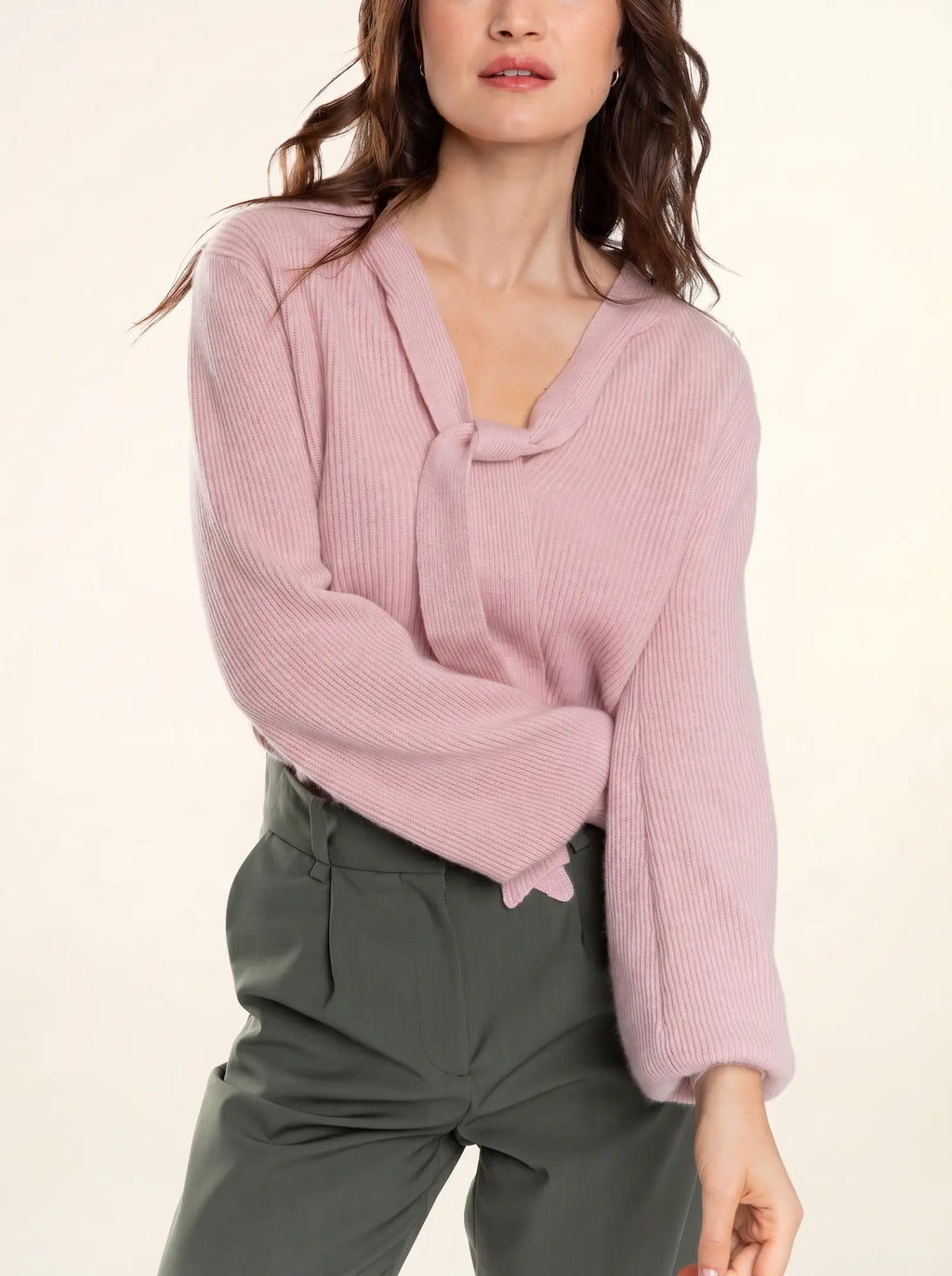 NOTY Pull Col Lavallière Bois de Rose