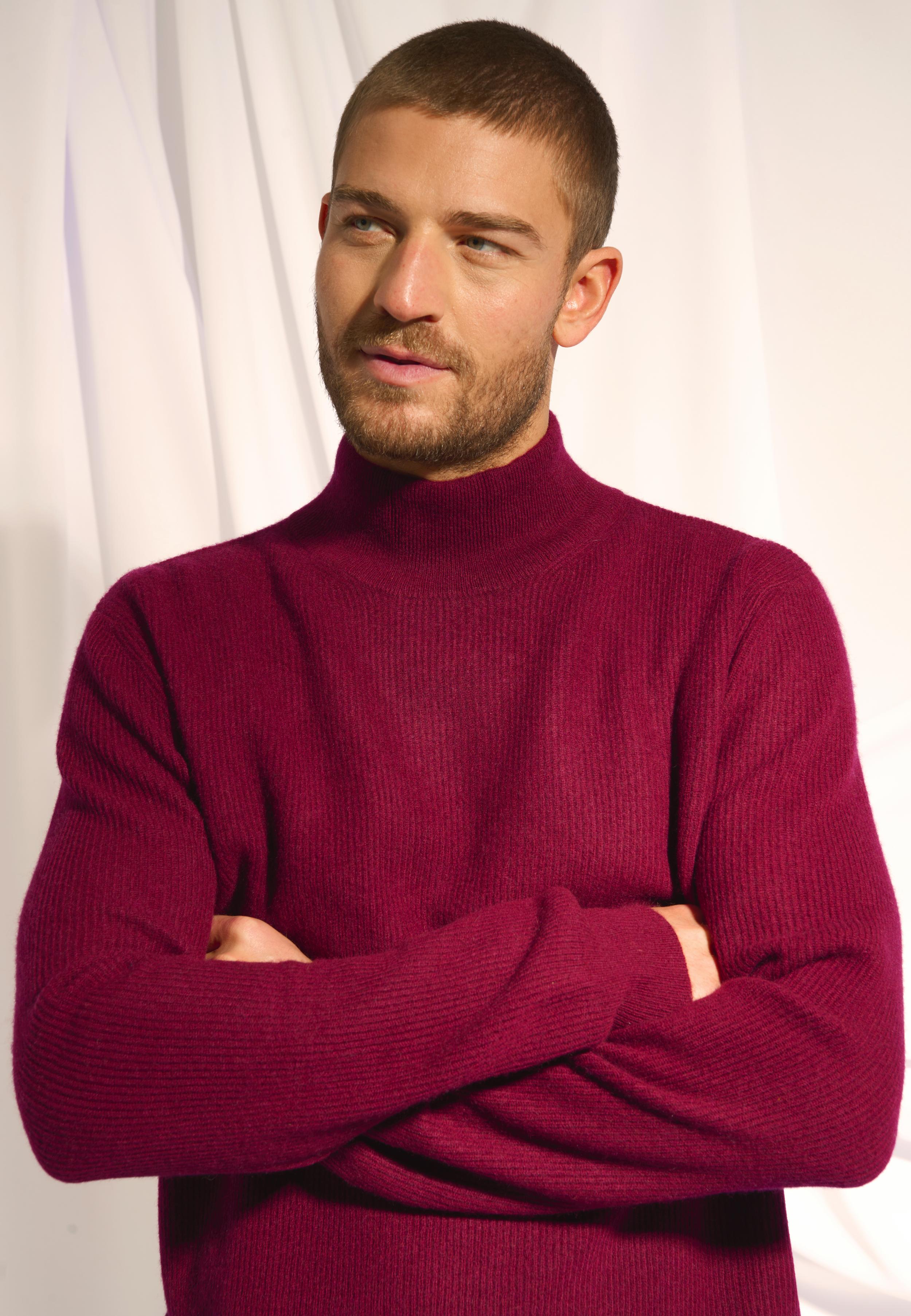 EVA pull col montant bordeaux
