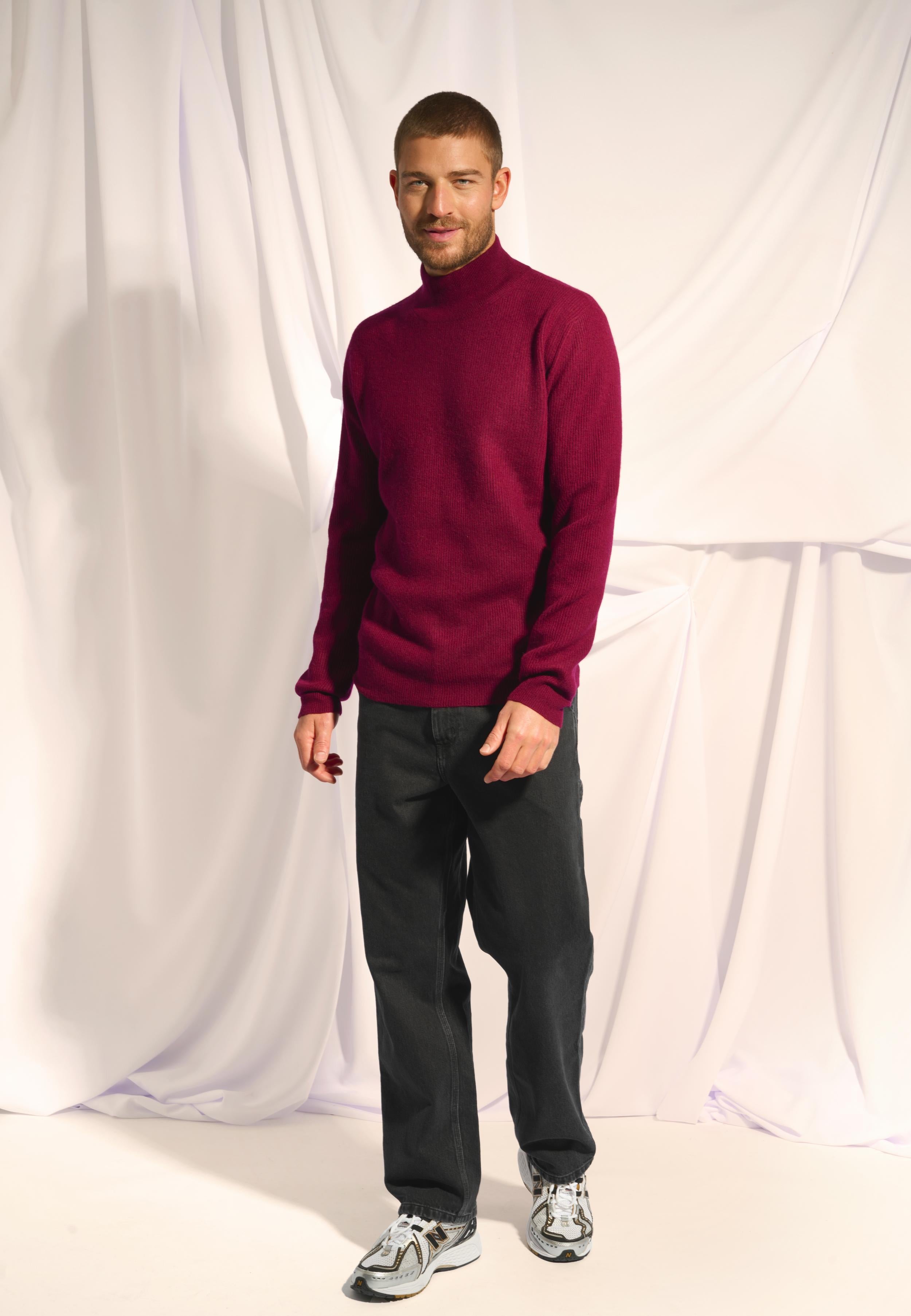 EVA pull col montant bordeaux