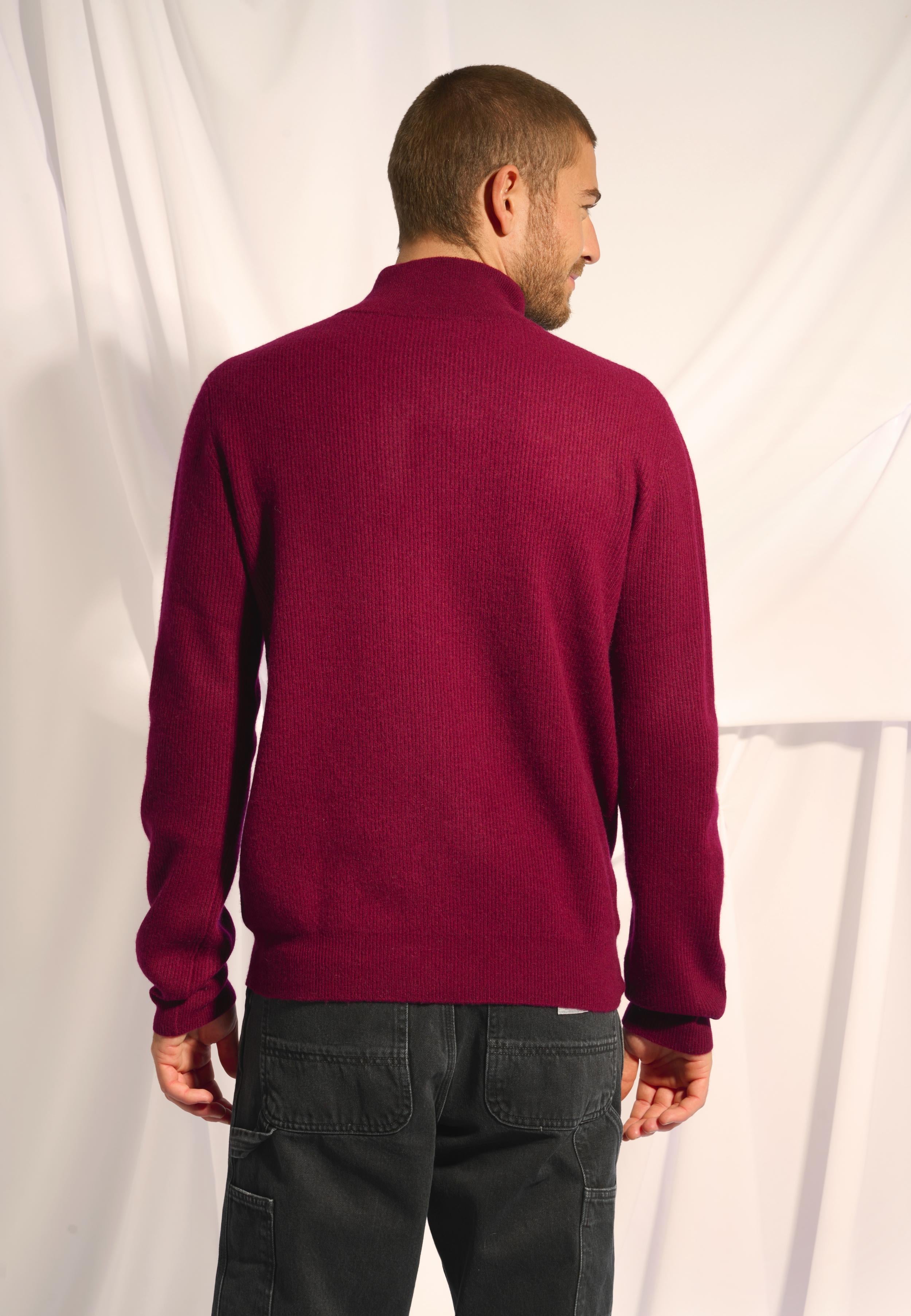 EVA pull col montant bordeaux
