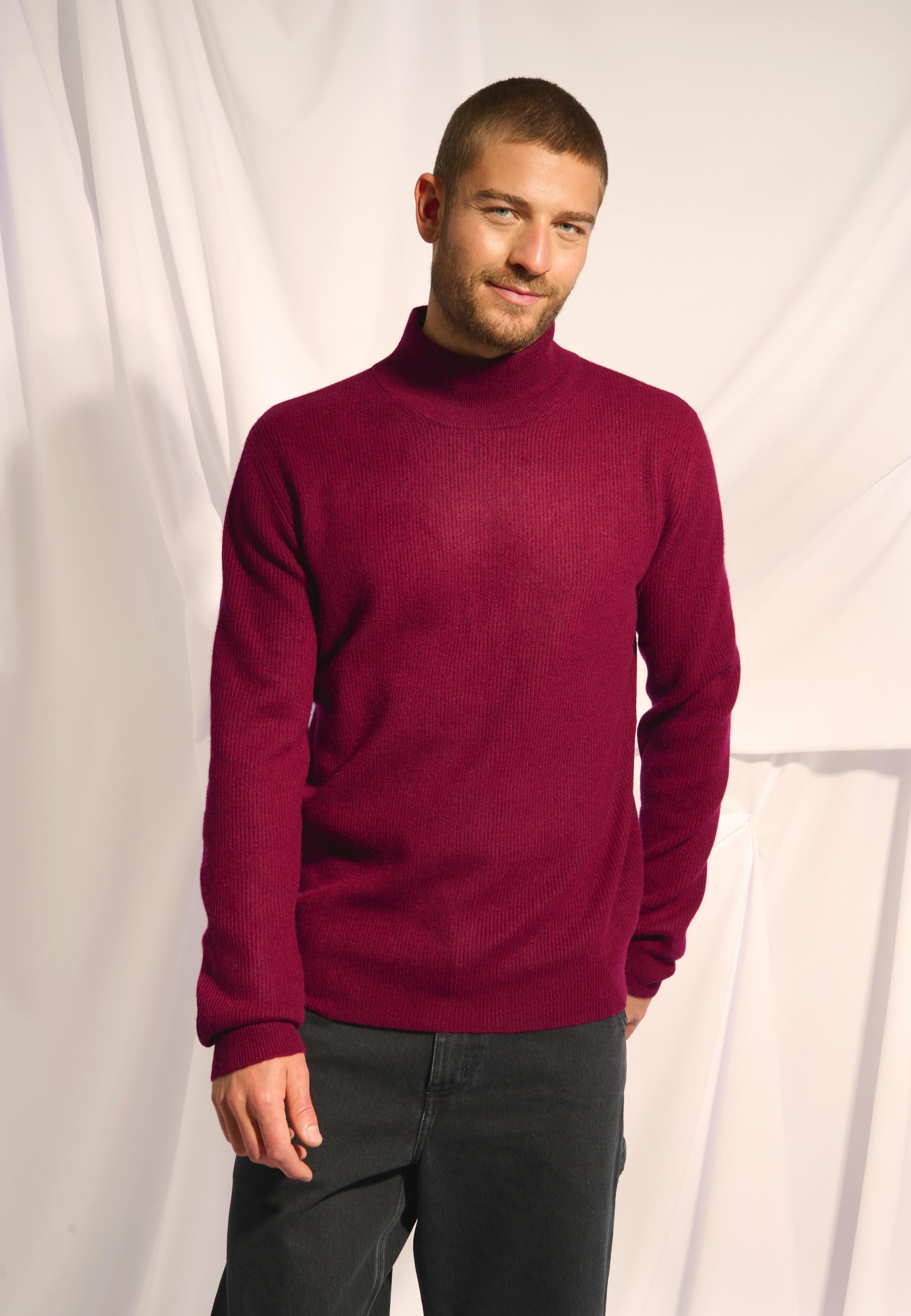 EVA pull col montant bordeaux