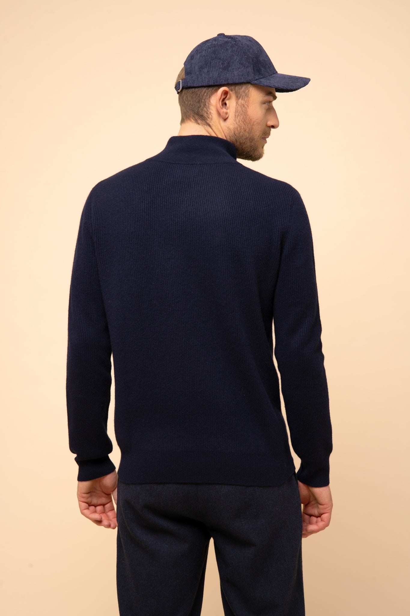 EVA navy turtleneck sweater