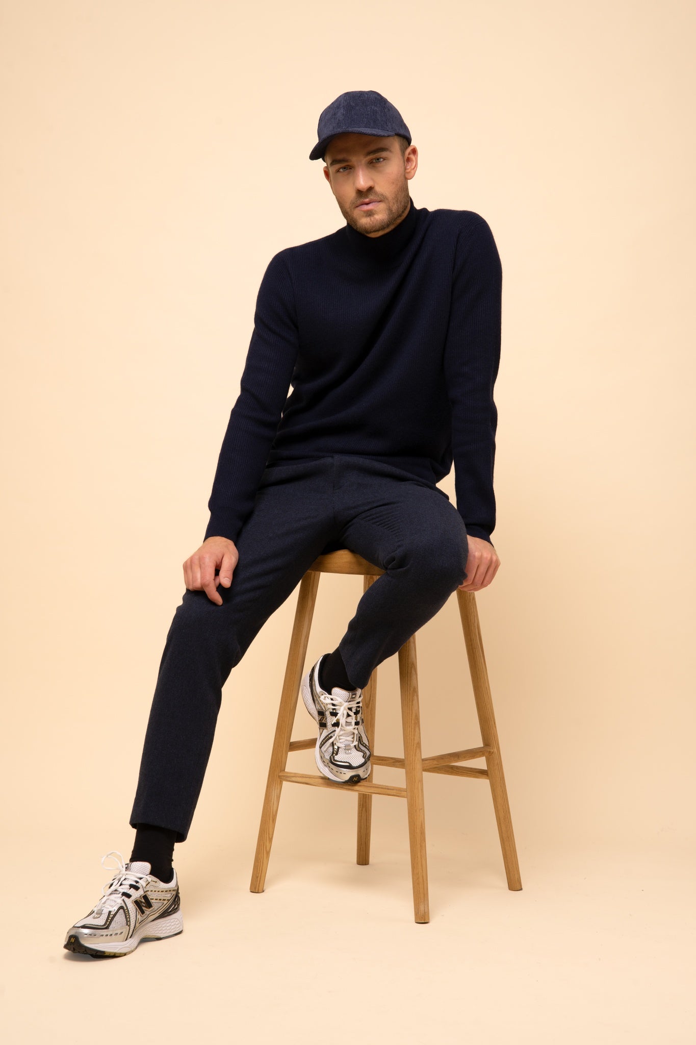 EVA navy turtleneck sweater