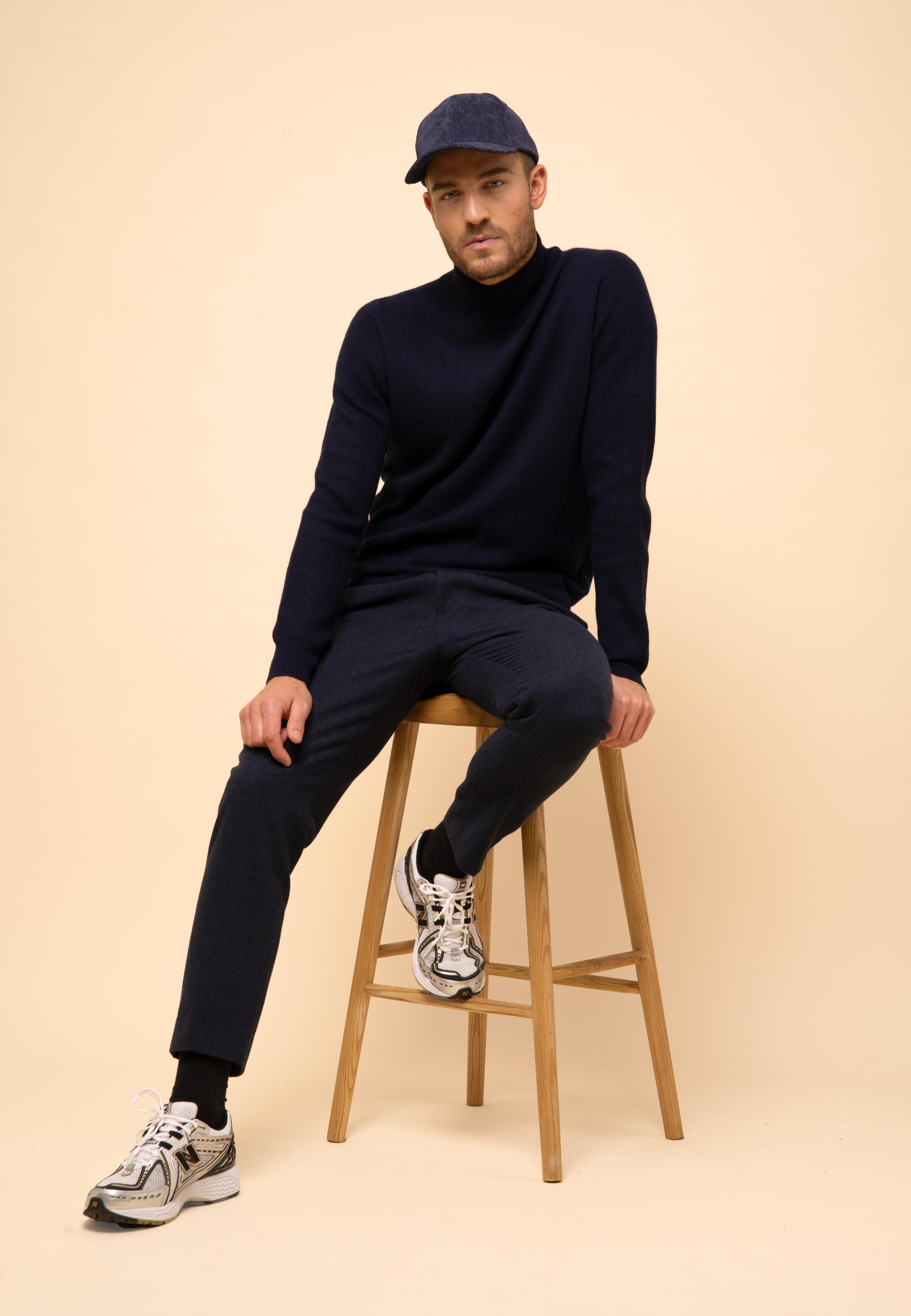EVA pull col montant navy