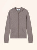 TINA Gilet Zippé Capuche Caribou Chiné