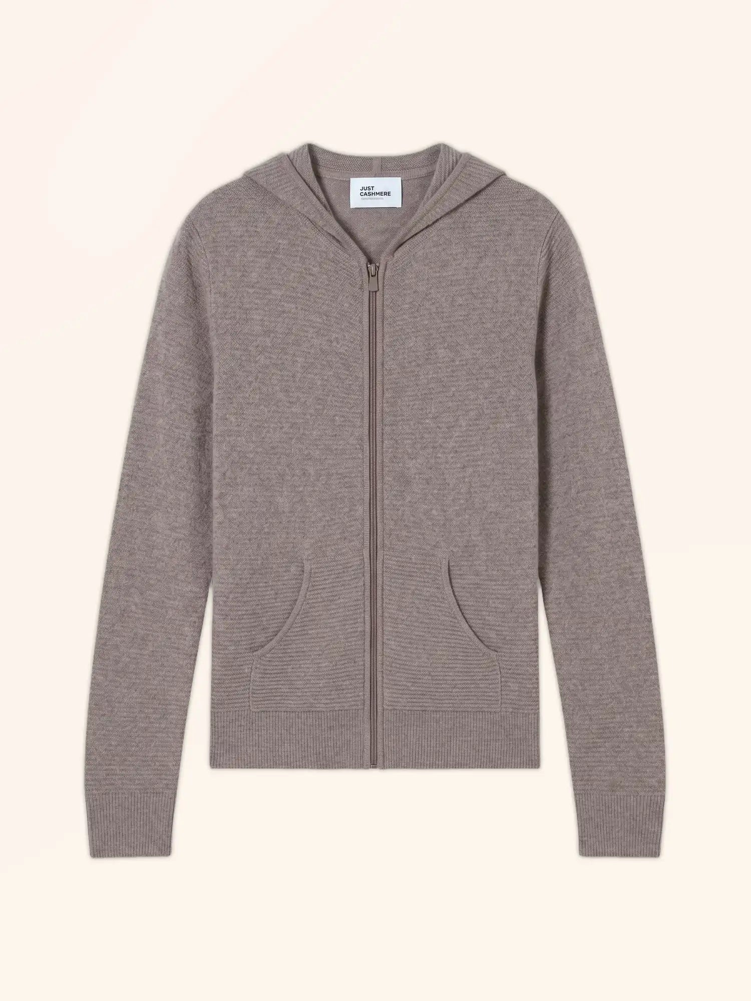 TINA Gilet Zippé Capuche Caribou Chiné