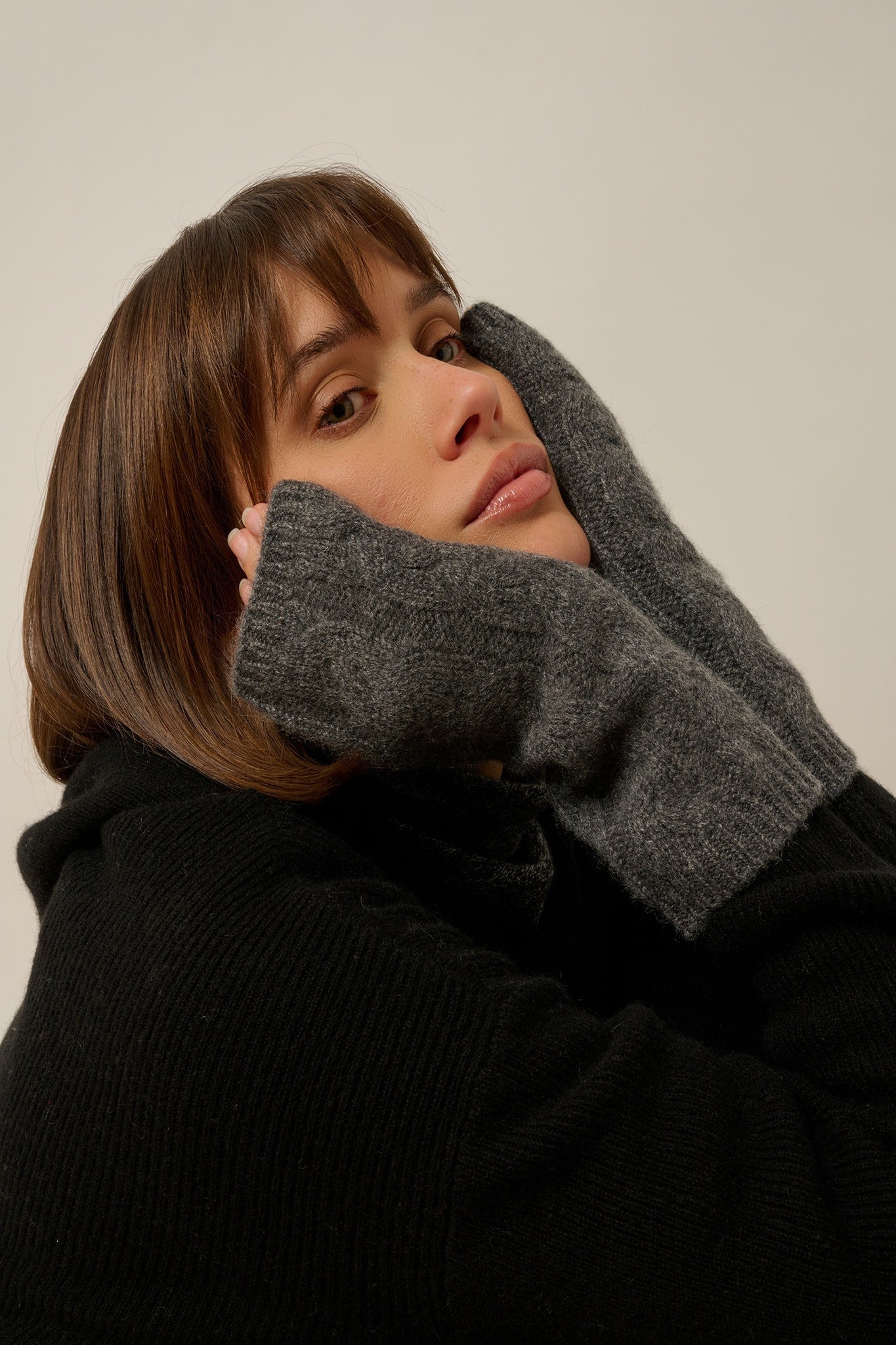 FAY mitaines 6 fils anthracite chiné