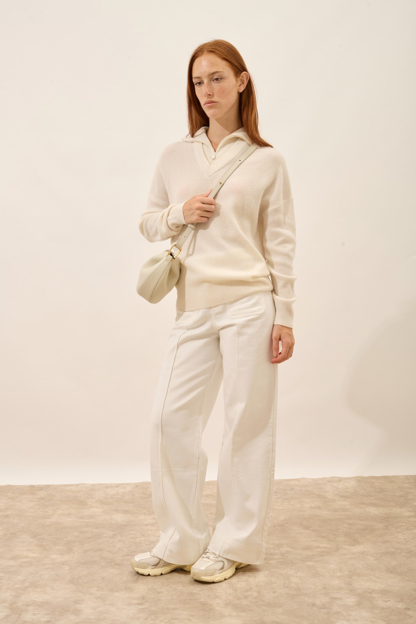 felisia pull camionneur ivoire 100% cachemire