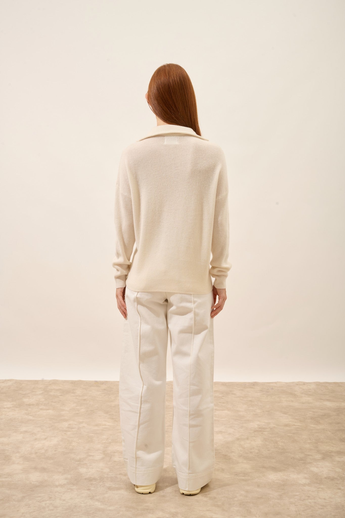 felisia pull camionneur ivoire 100% cachemire