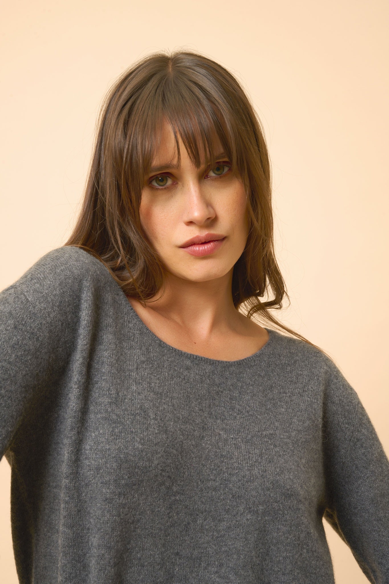 FIONA pull col bateau anthracite chiné