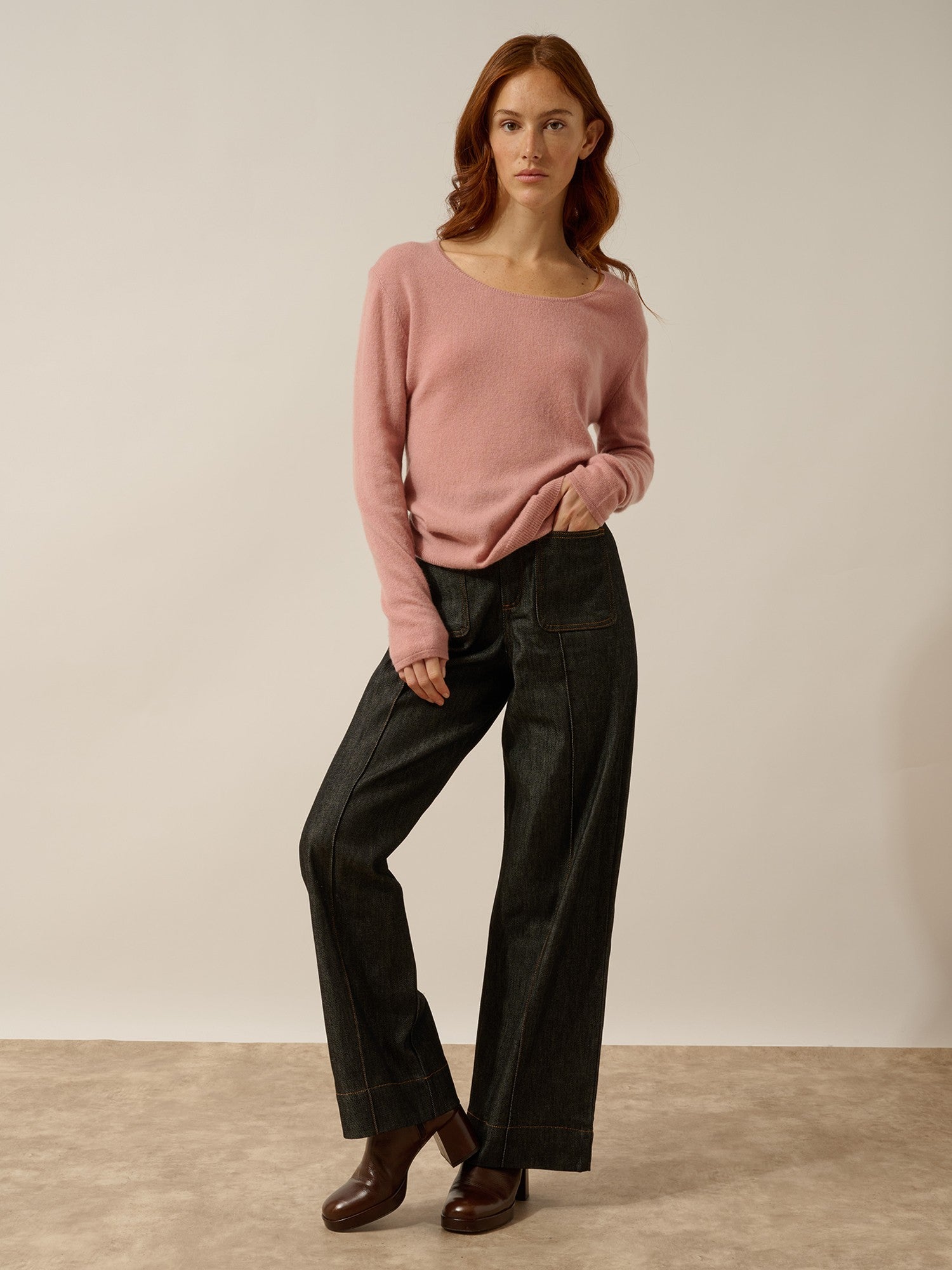 fiona pull col bateau bois de rose