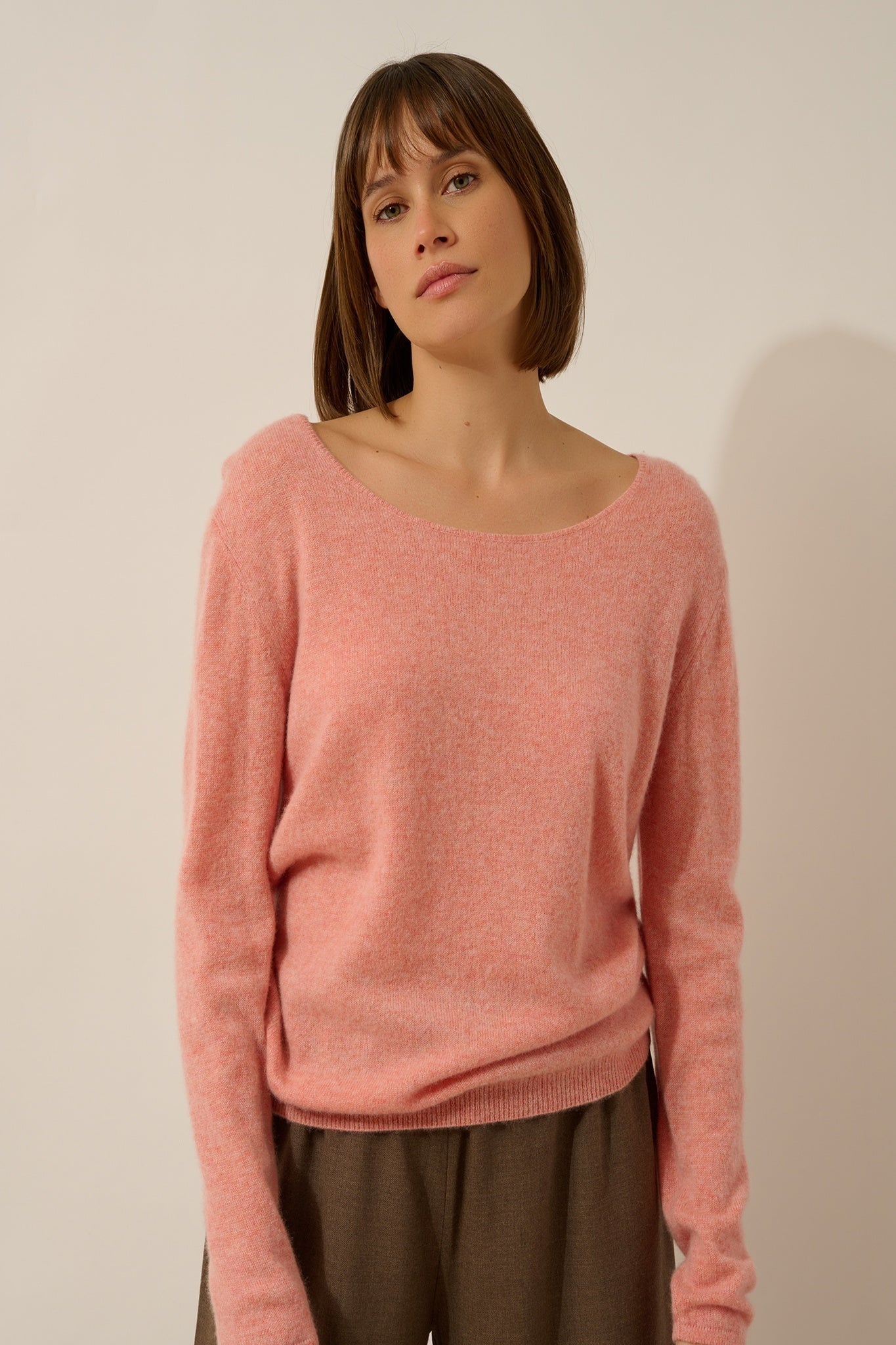 FIONA pull col bateau corail chiné