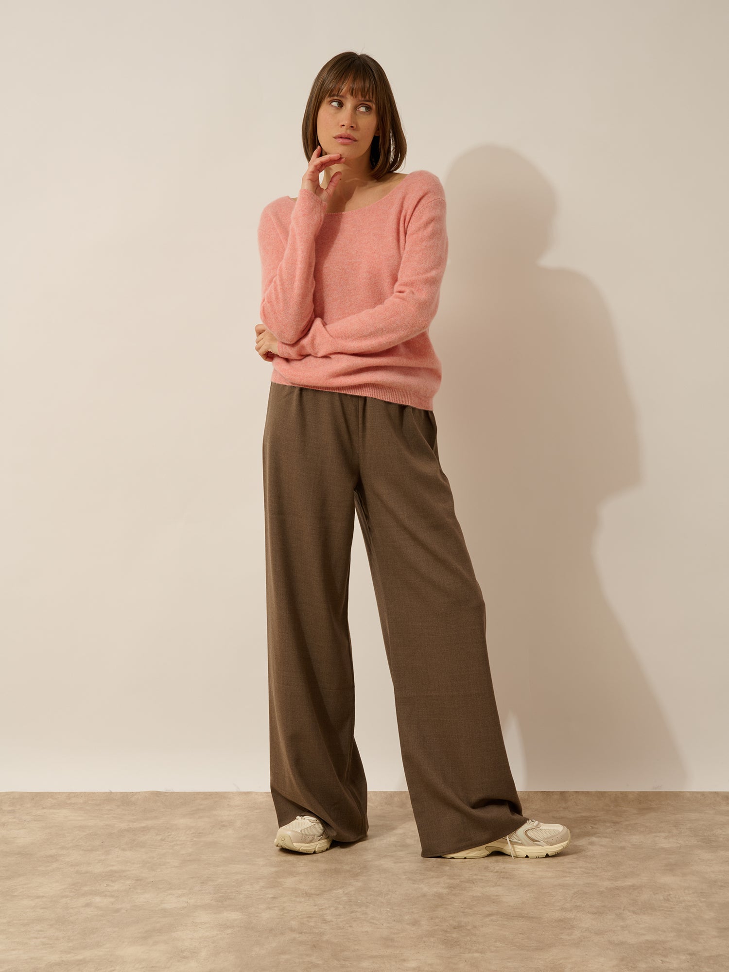 FIONA pull col bateau corail chiné